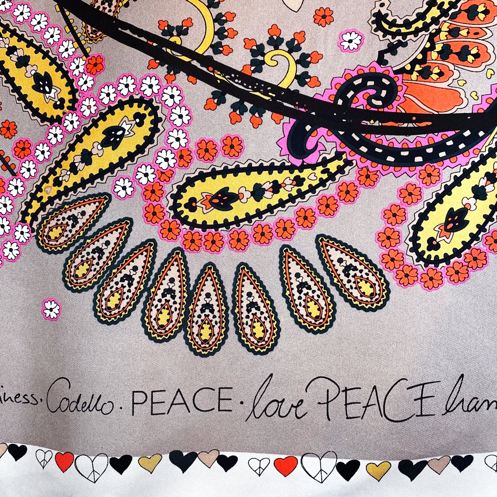 Codello ‘Love Harmony Happiness’ Design Silk Scarf