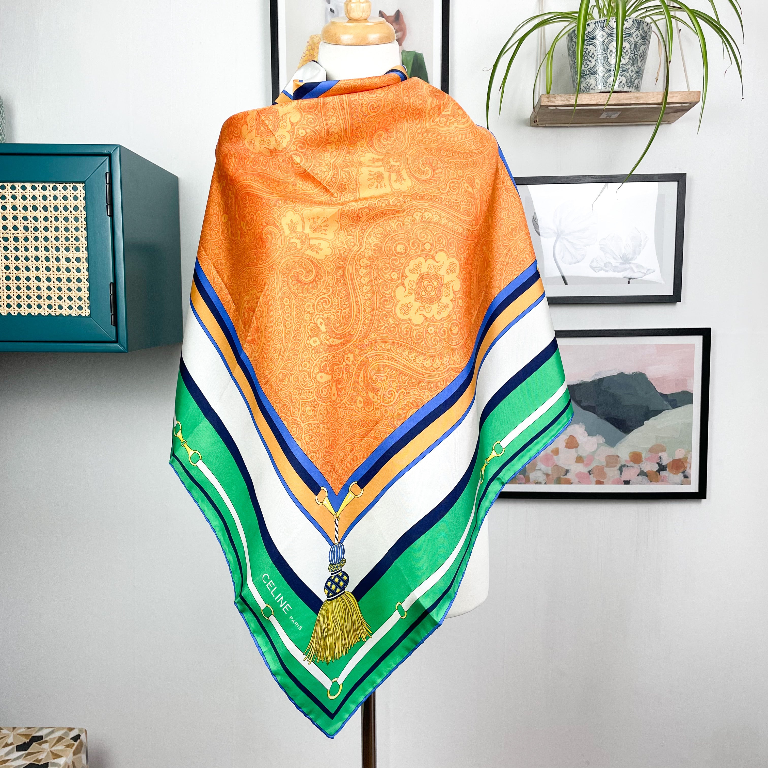 Brand New Celine Paris Designer Silk Scarf
