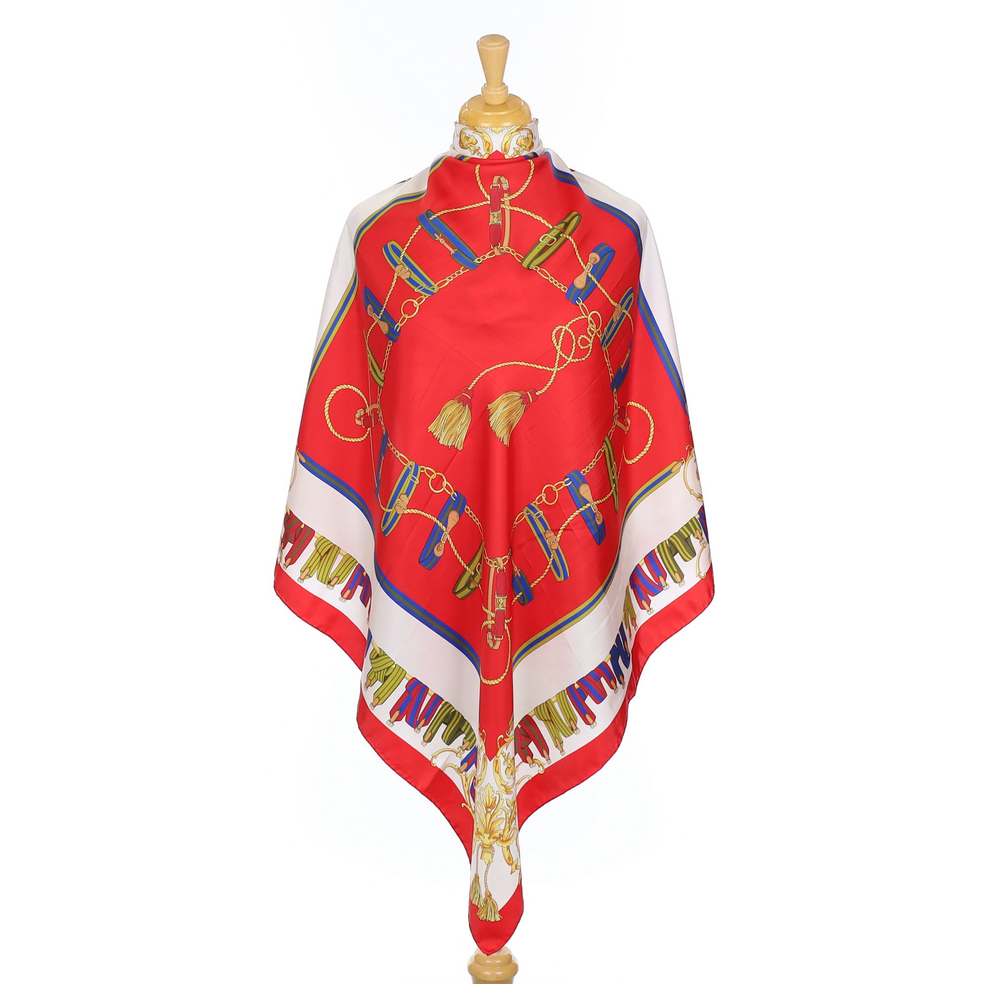 Brand New Boxed Italian Comella Red Silk Scarf