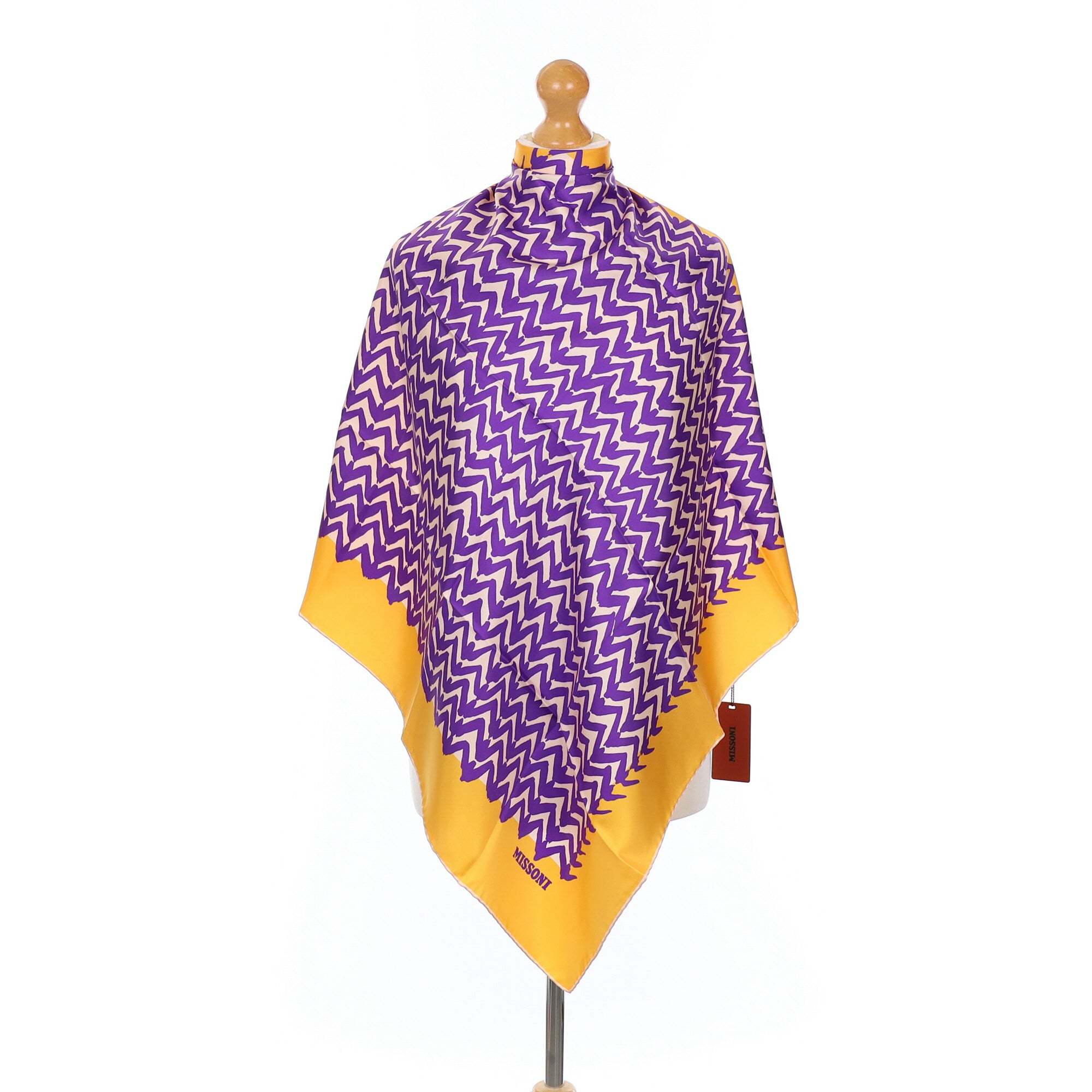 Brand New Missoni Purple Patterned Silk Scarf