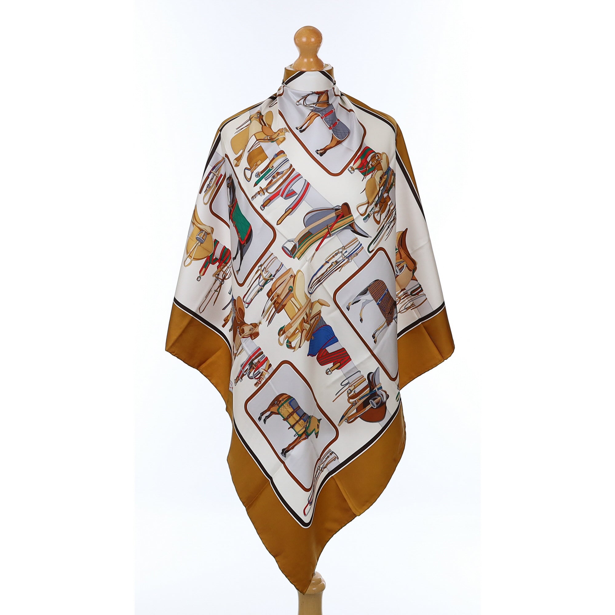 Brand New Gucci Equestrian Vintage Silk Scarf