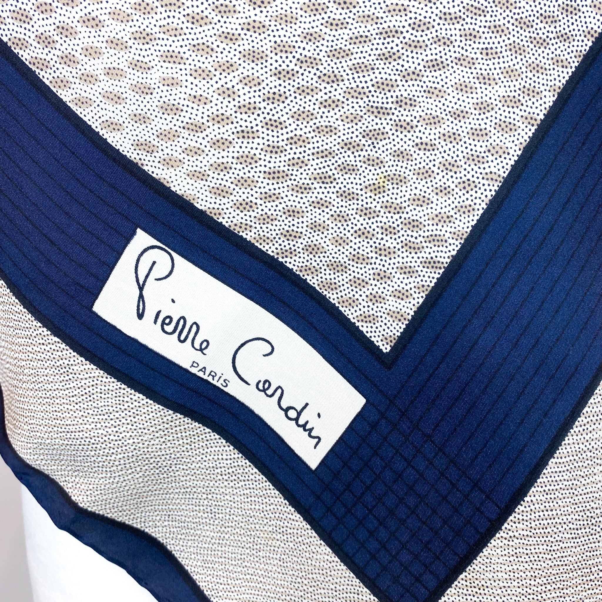 1980s Geometric Pierre Cardin Vintage Silk Scarf