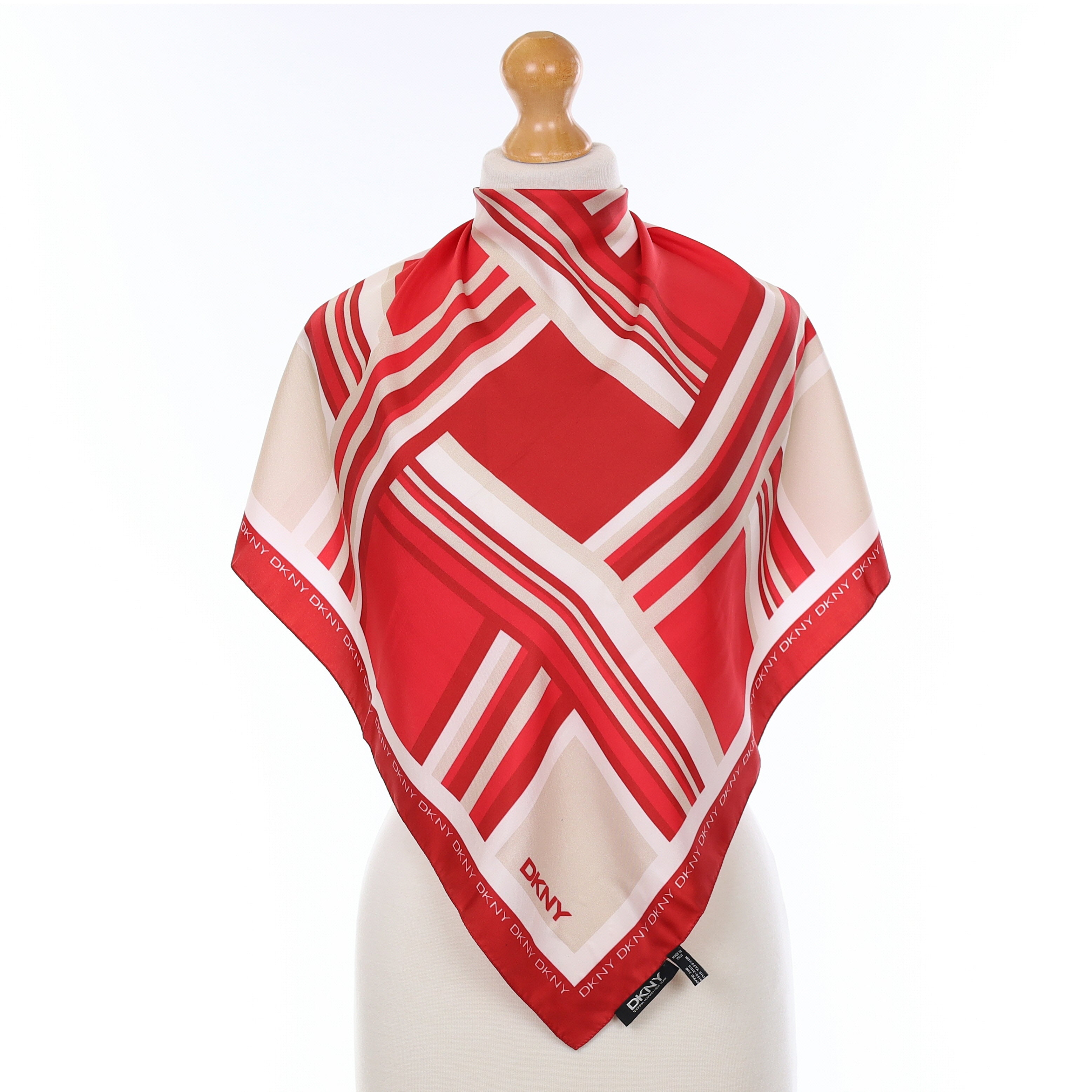 DKNY Red Silk Scarf