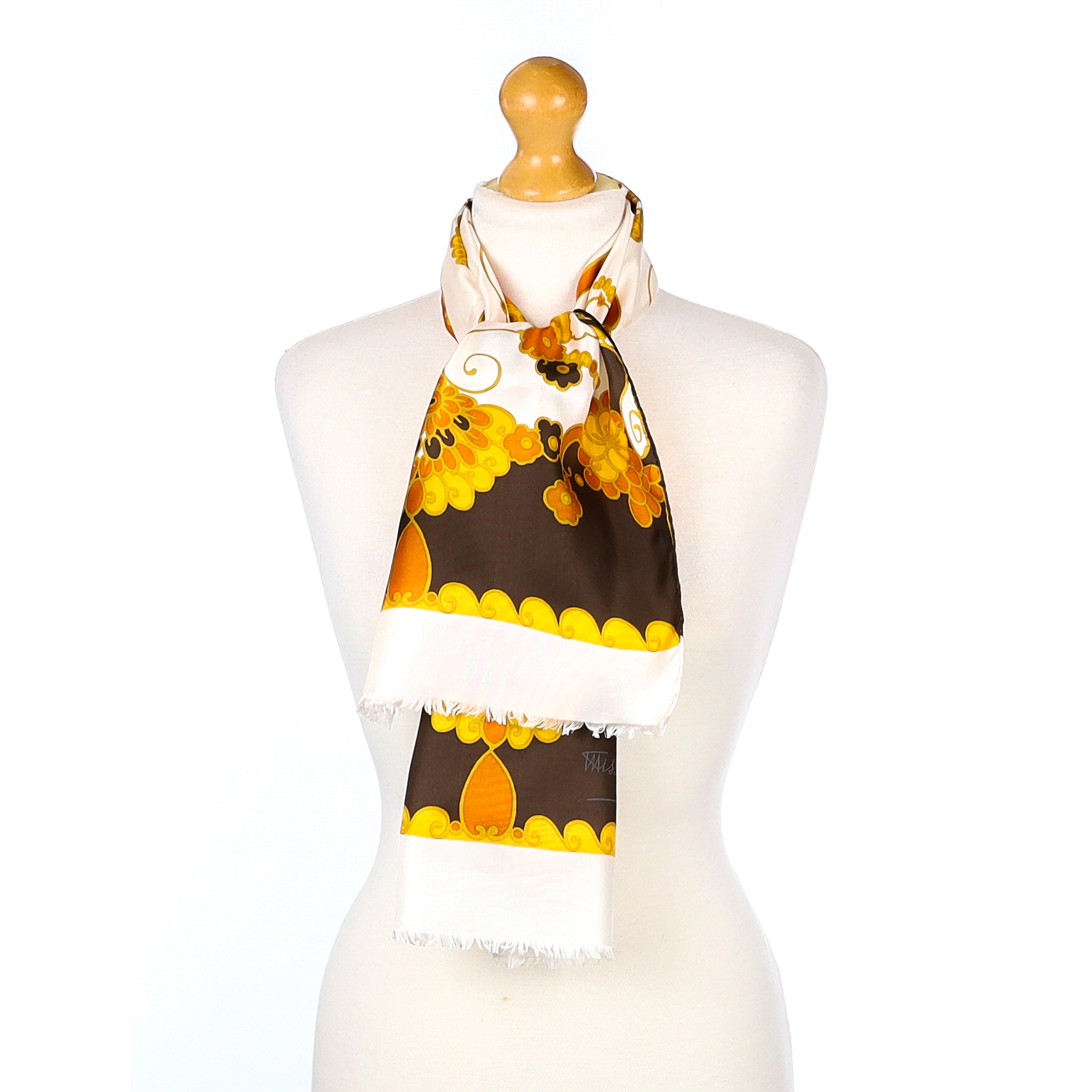 Immaculate Boxed Maggy Rouff Vintage Silk Scarf