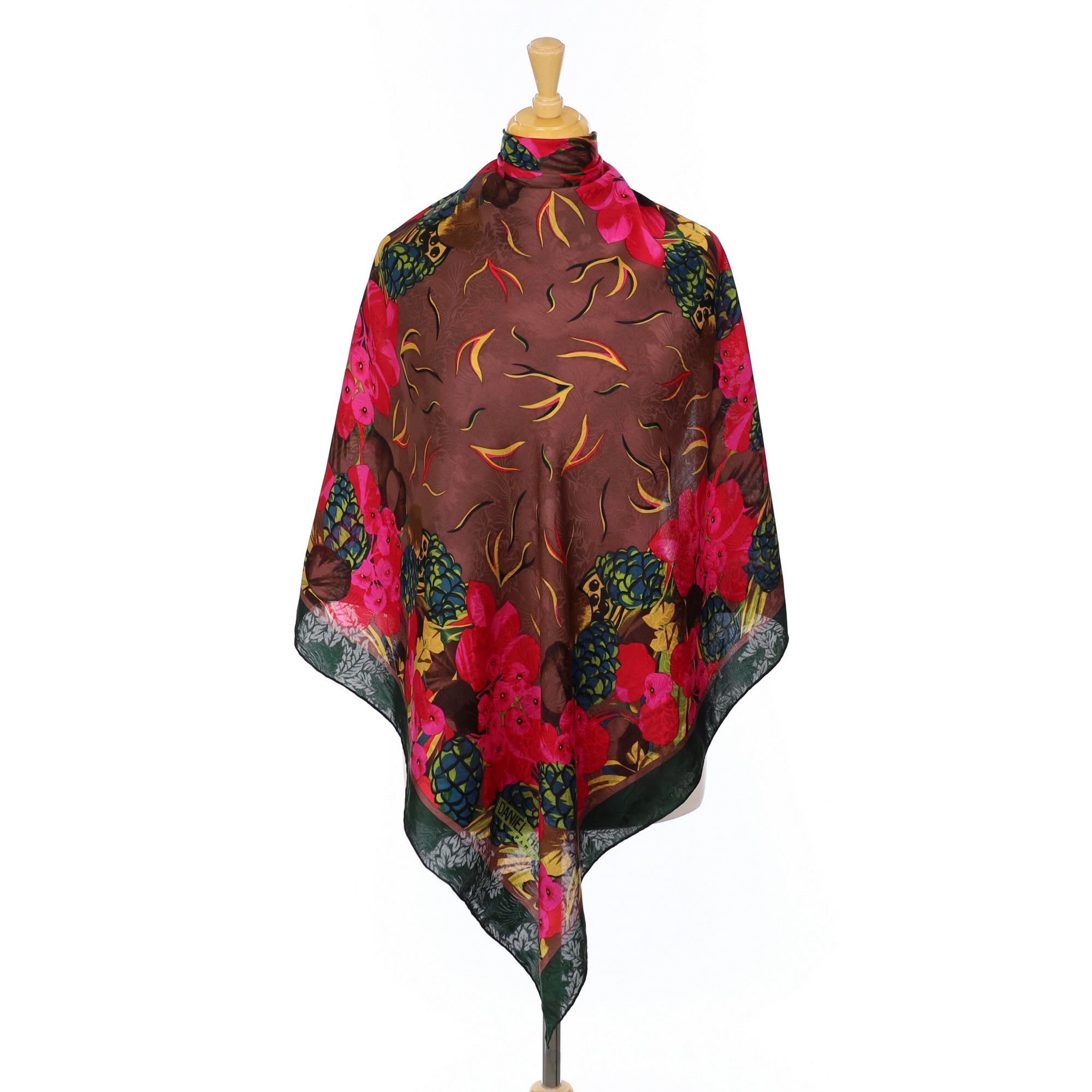 French Daniel Hechter Vintage Silk Scarf