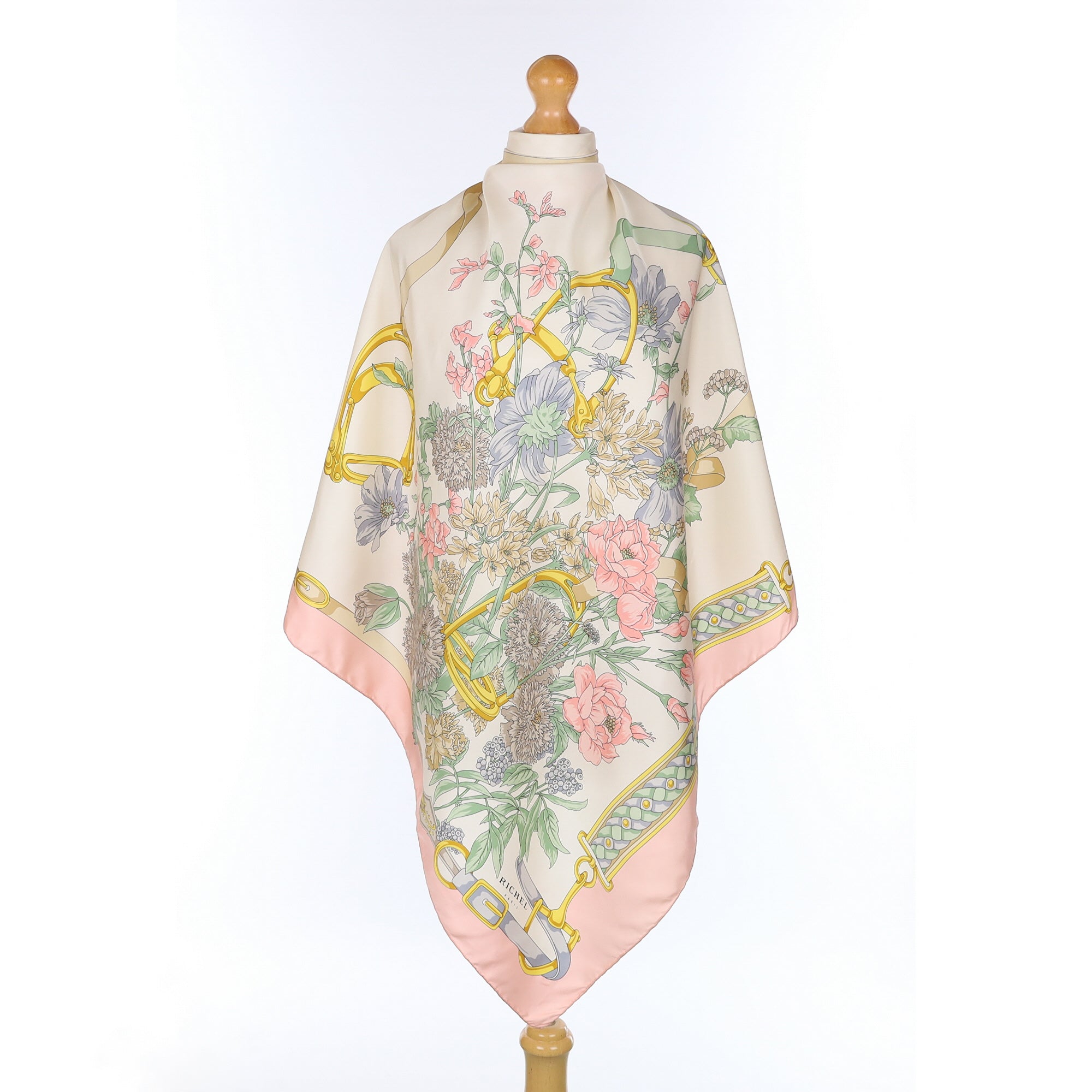 Richel Pink Floral Silk Scarf