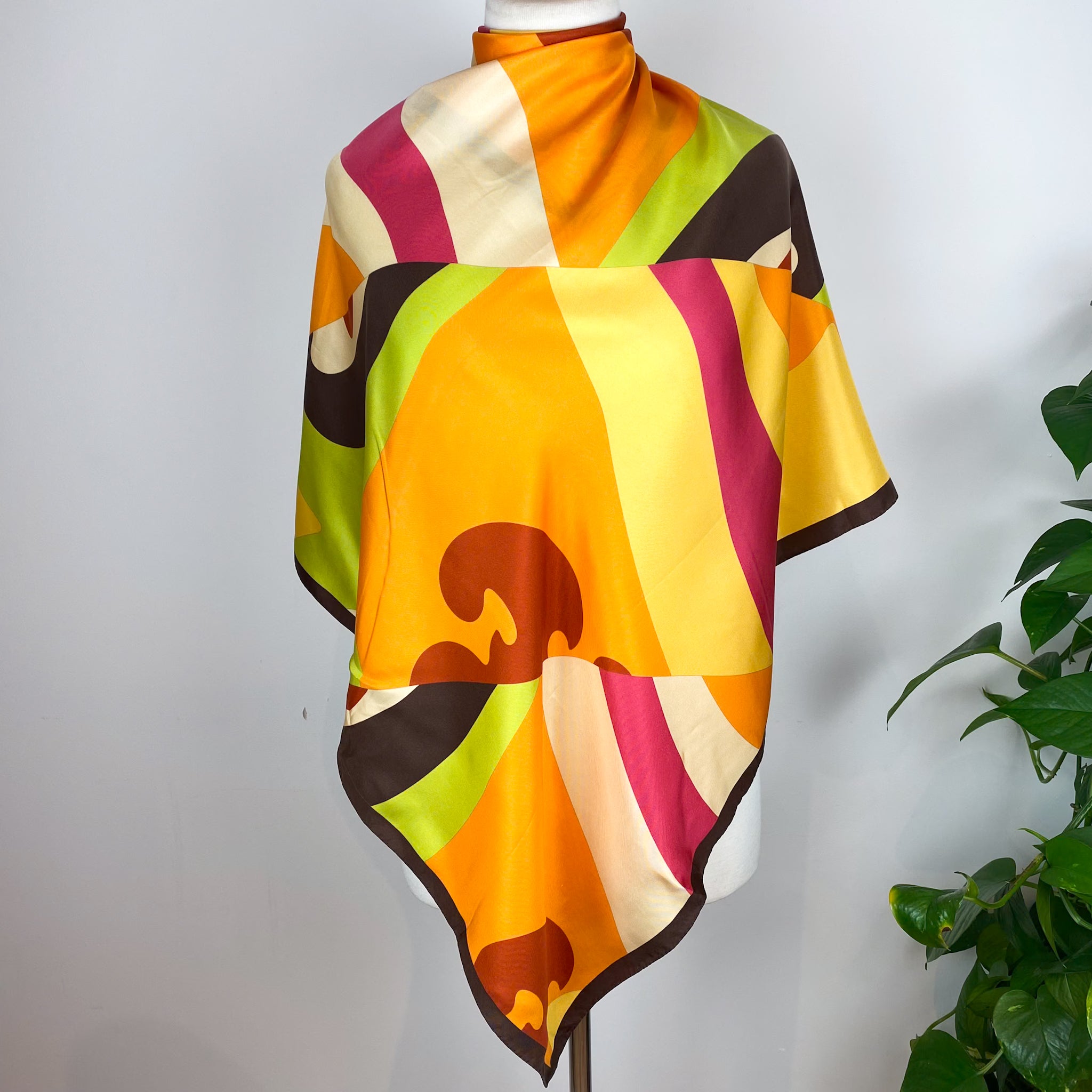 Colourful Abstract Silk Twill Scarf