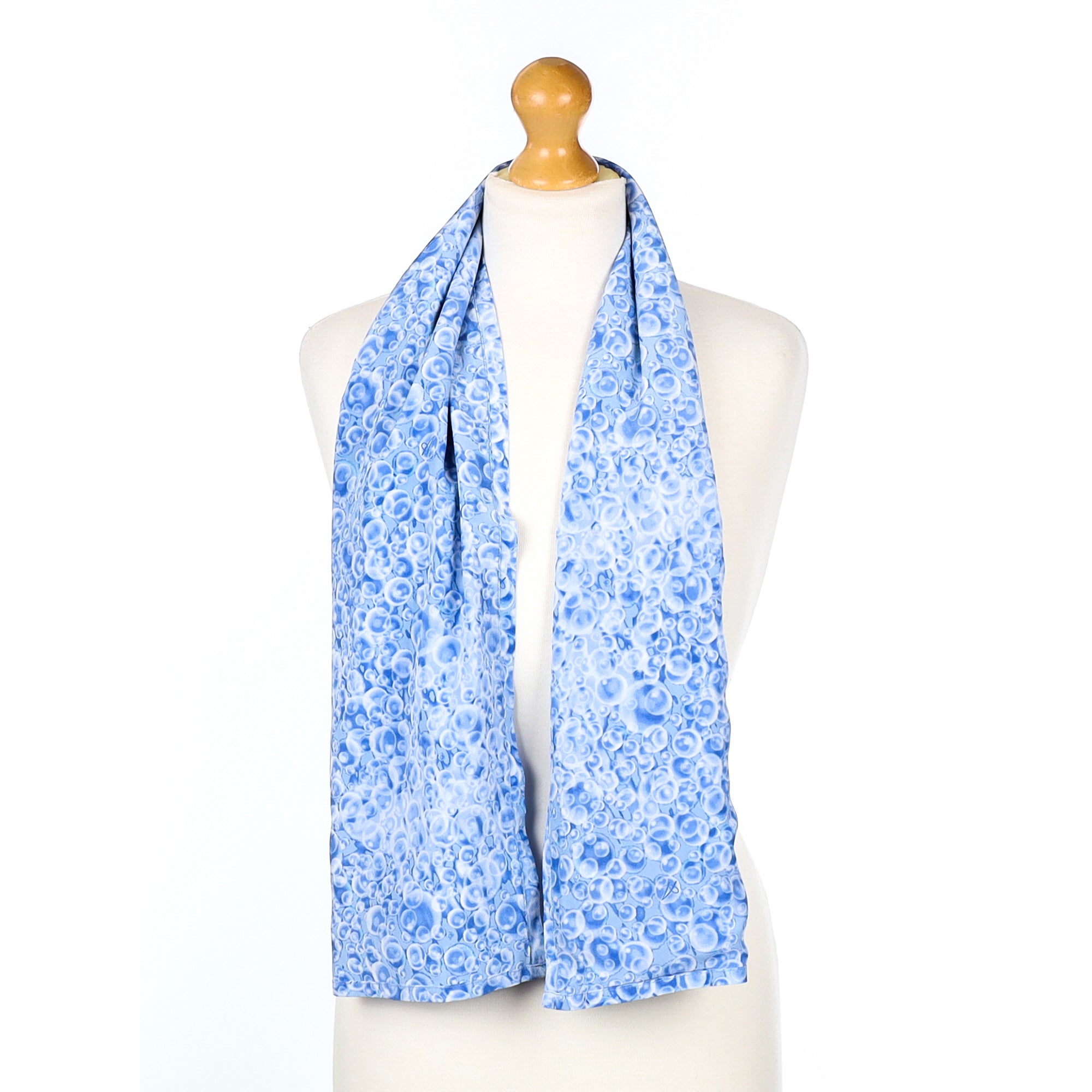 Aquascutum Blue and White Silk Scarf