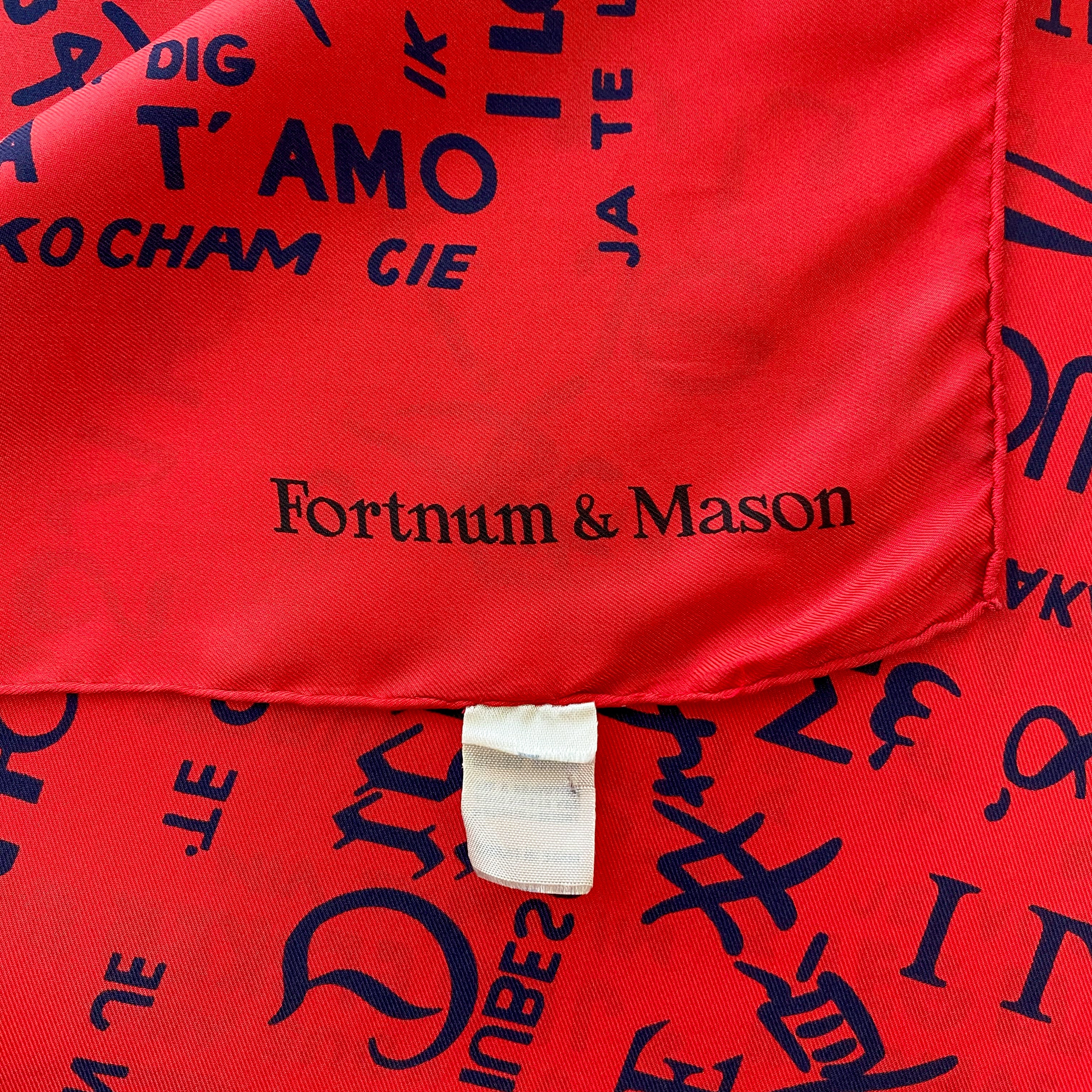 Fortnum & Mason Red Silk Scarf