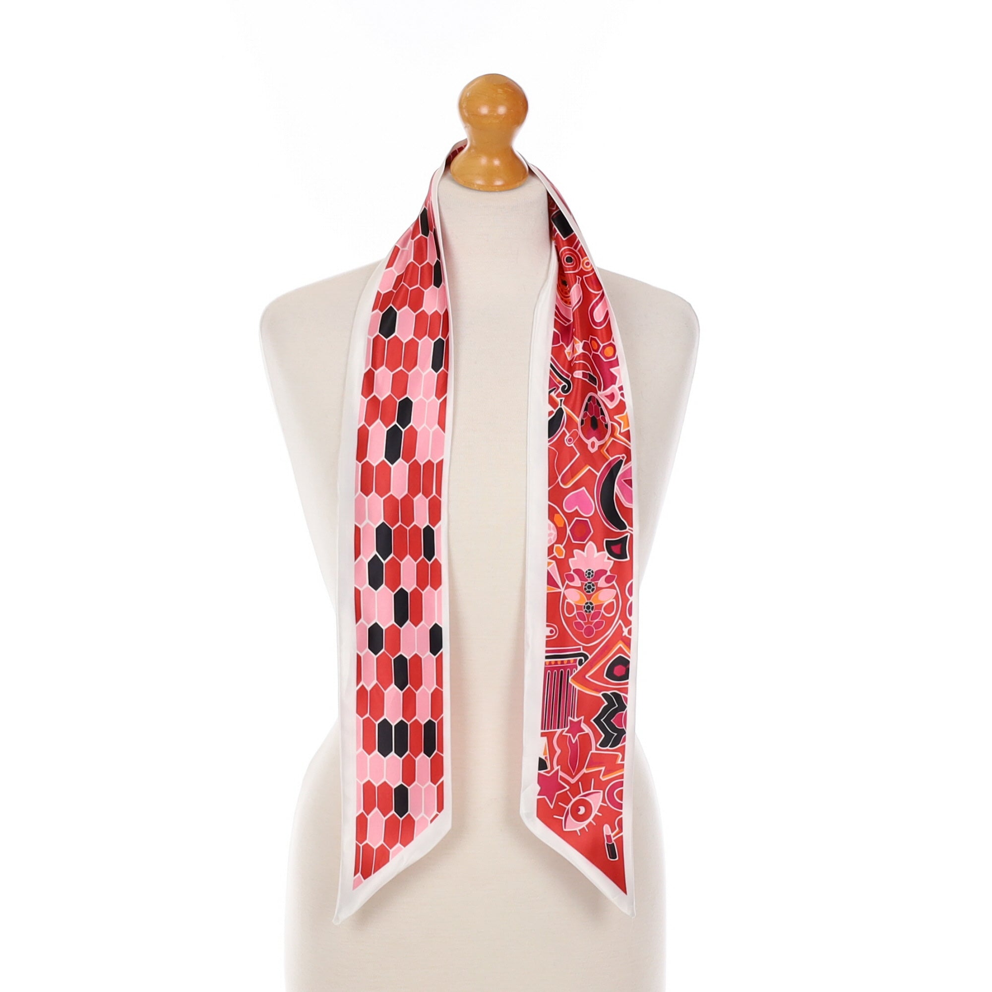 Bvlgari Pussy Bow Abstract Silk Scarf