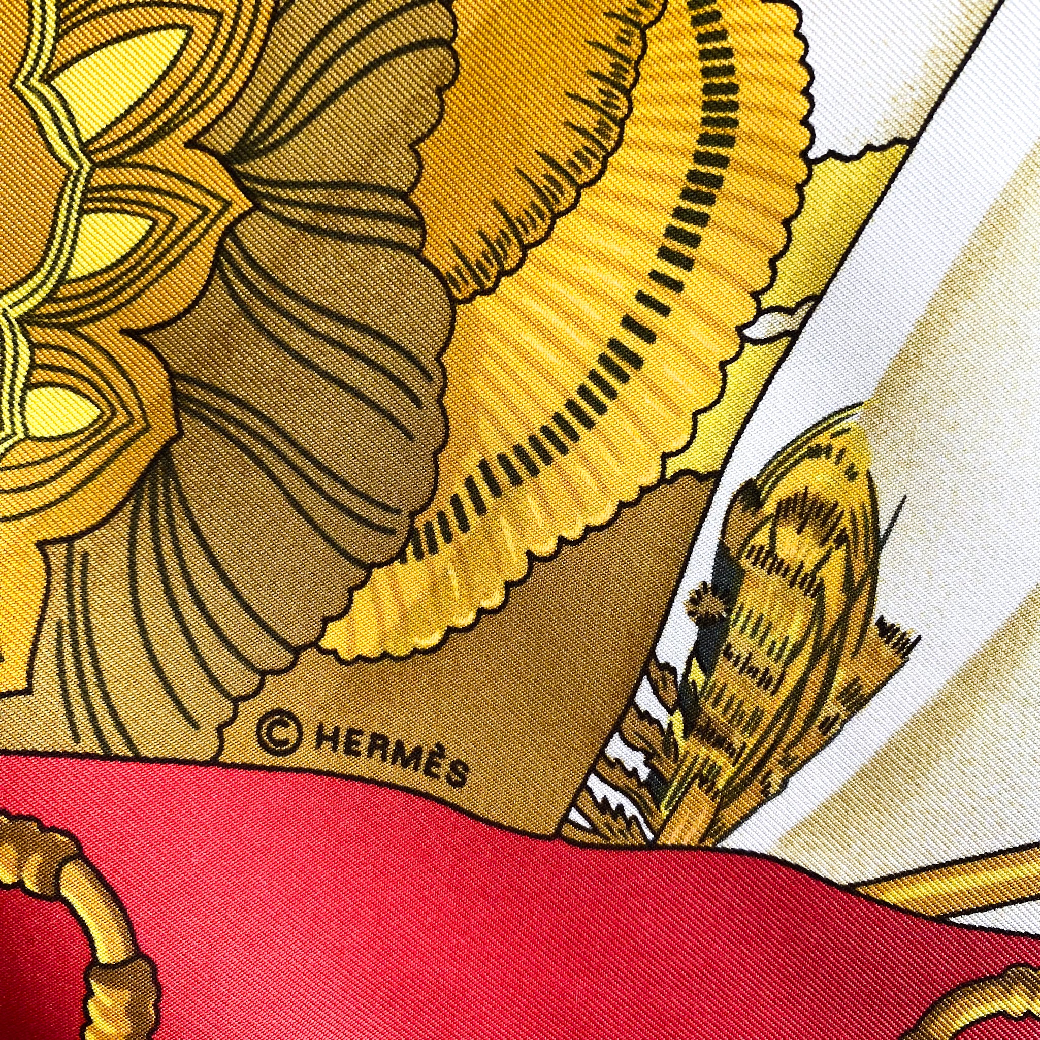Immaculate Boxed Hermes Soleil de Soie Designer Silk Scarf
