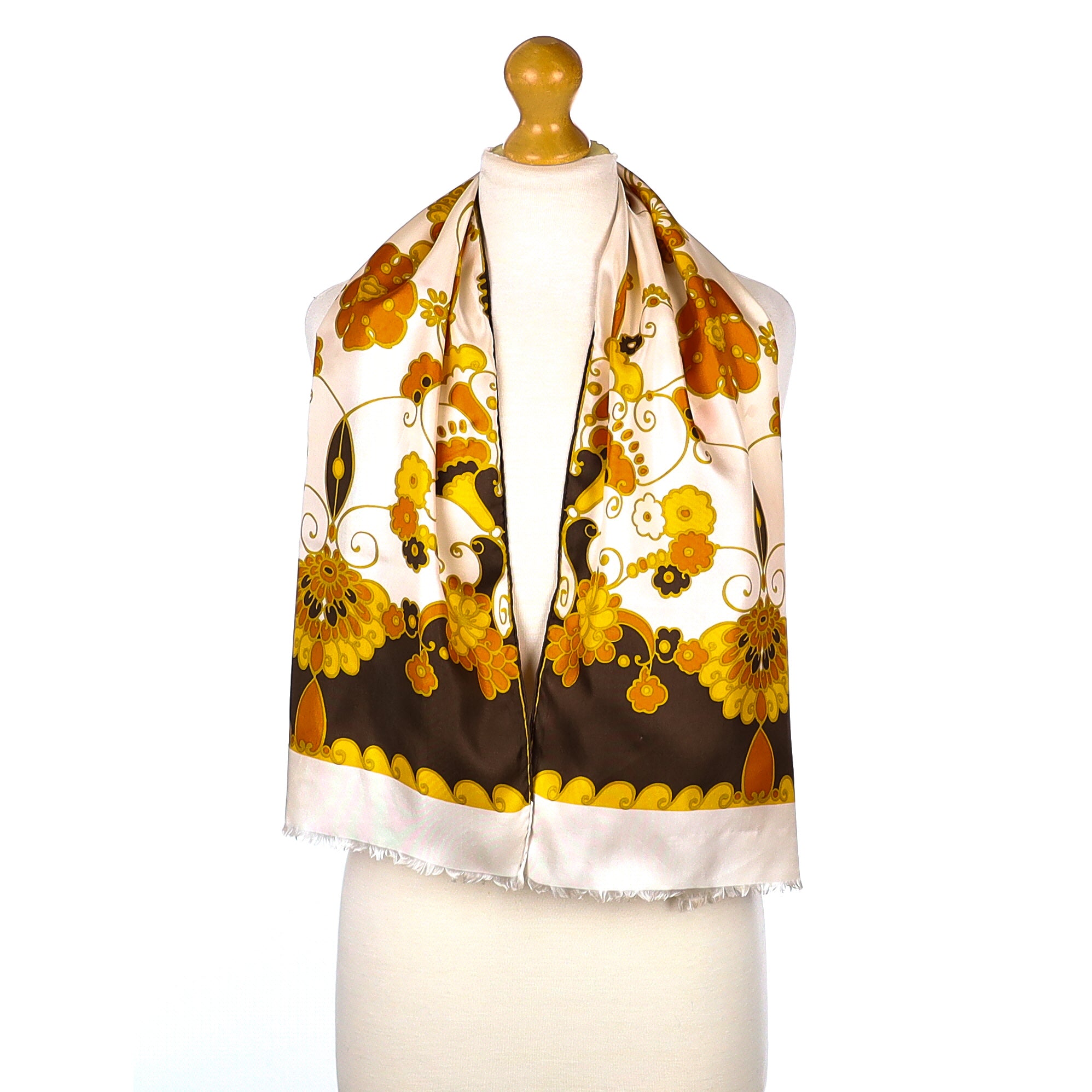 Immaculate Boxed Maggy Rouff Vintage Silk Scarf