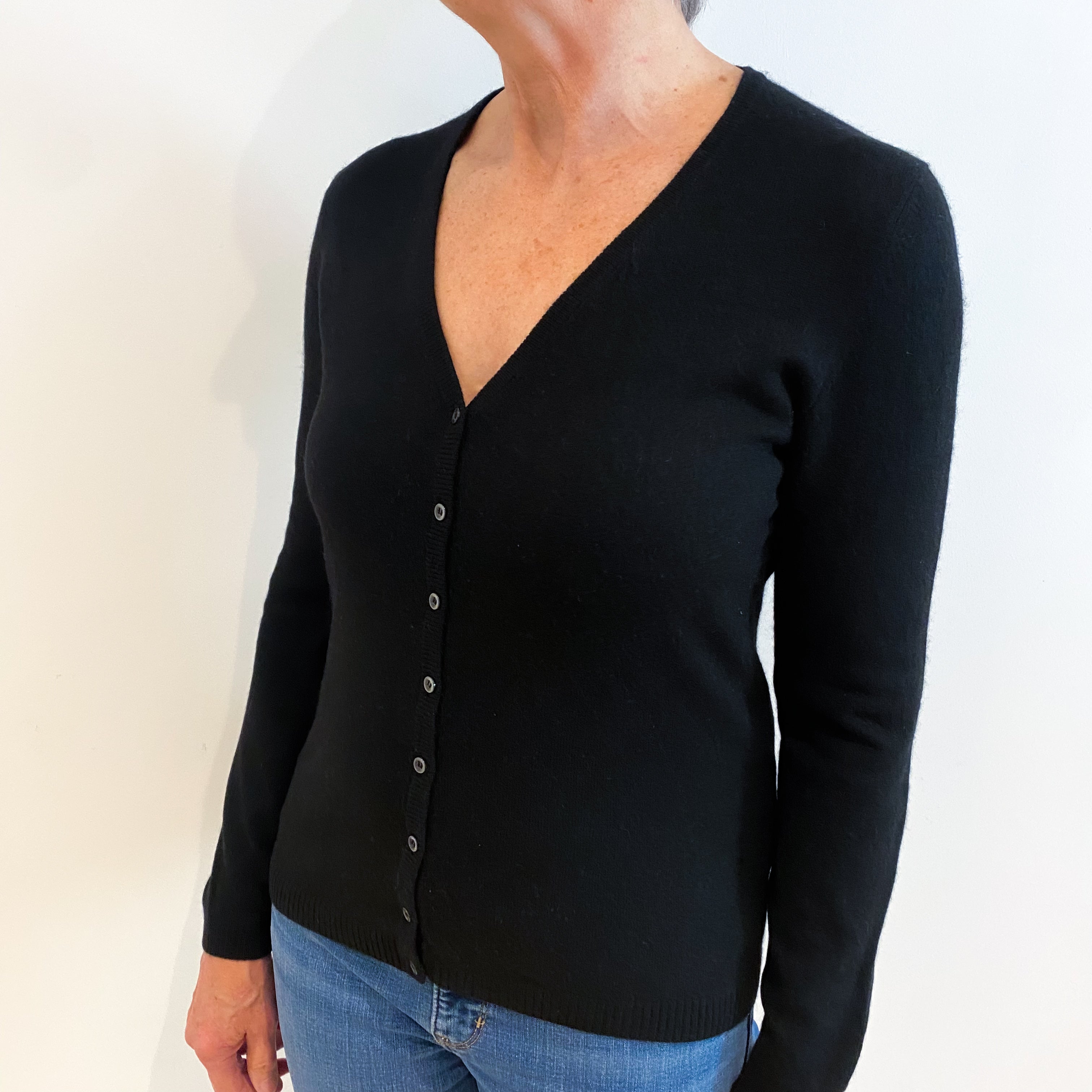 Black Cashmere Cardigan Medium