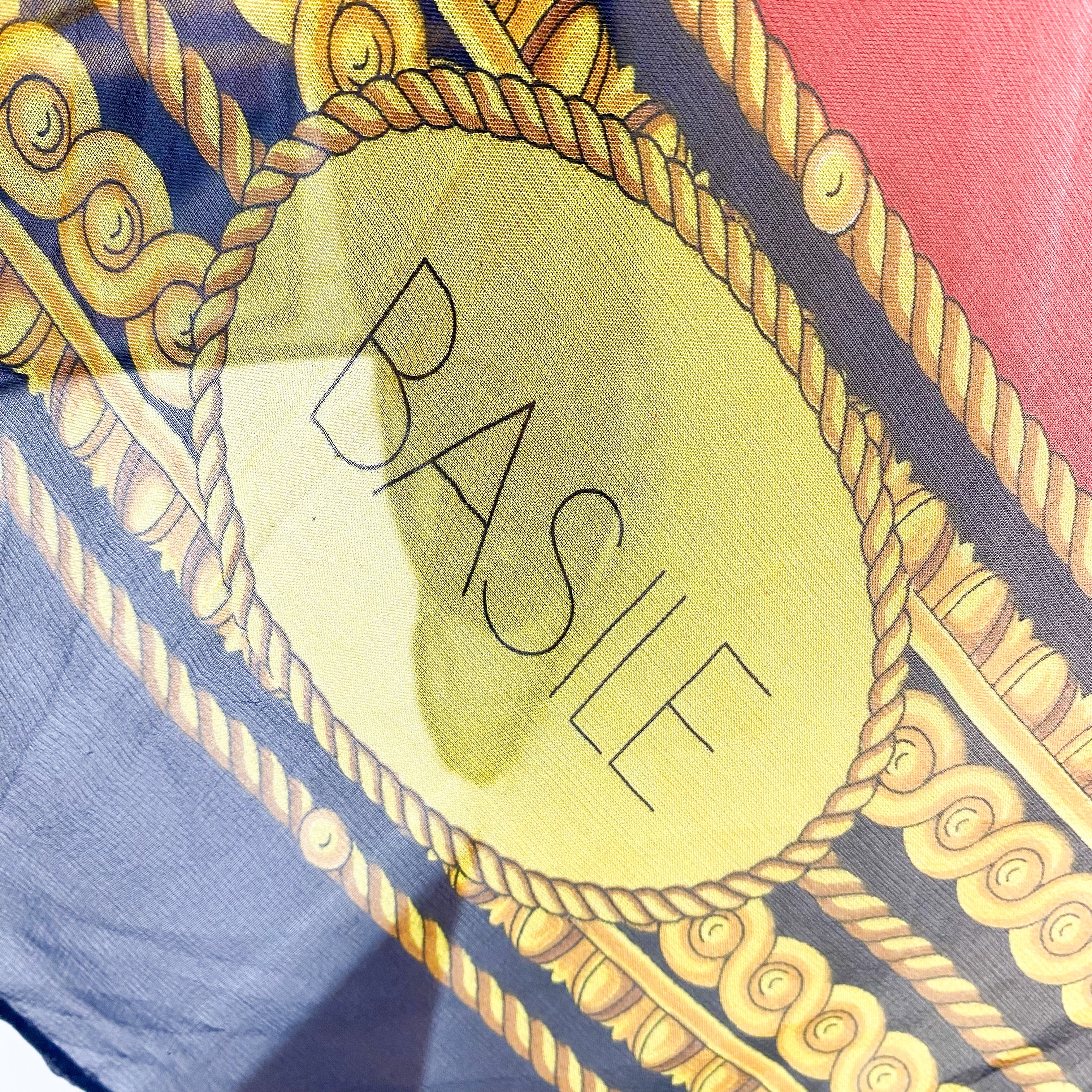Large Basile Equestrian Pattern Chiffon Silk Scarf