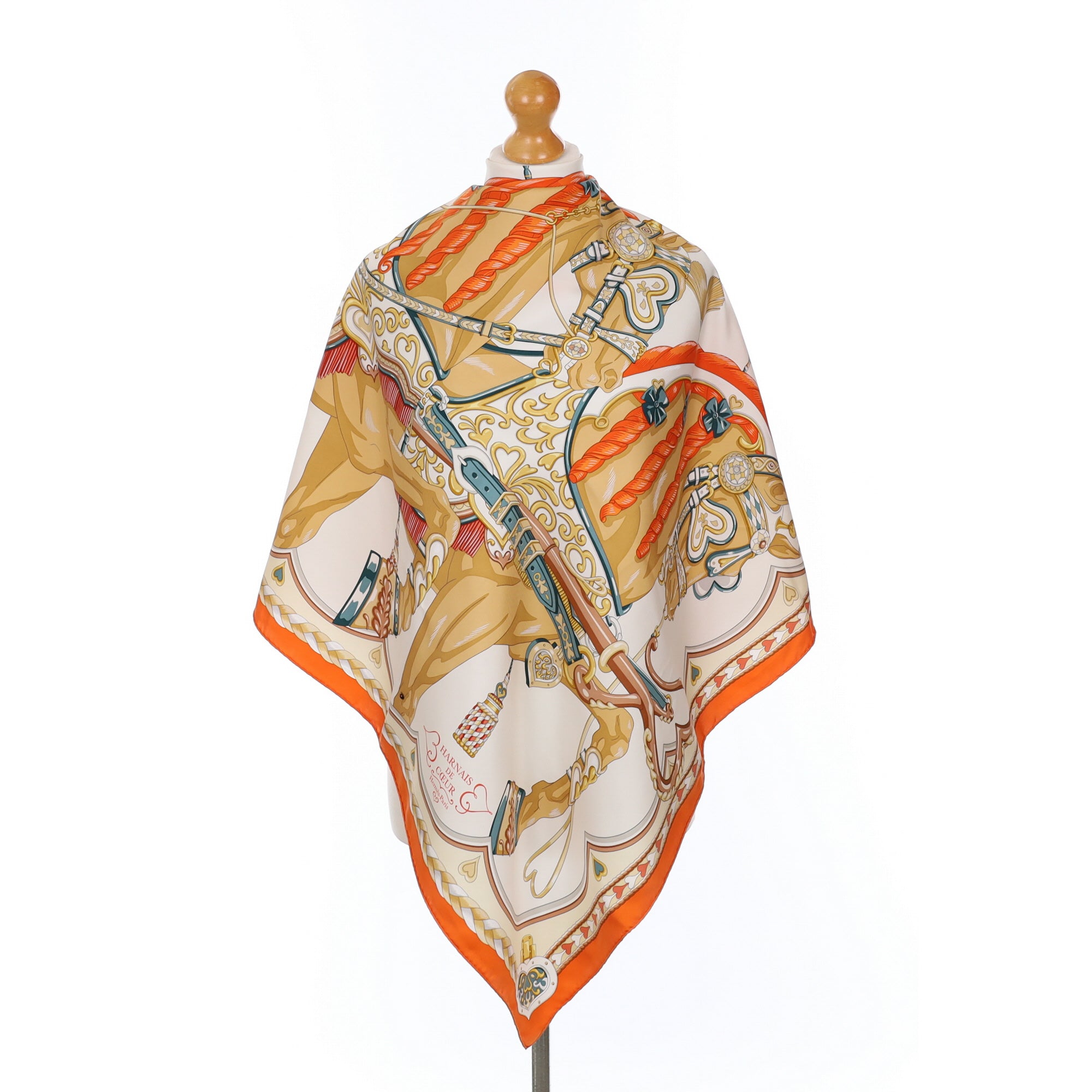 Hermès Harnais de Coeur Silk Scarf