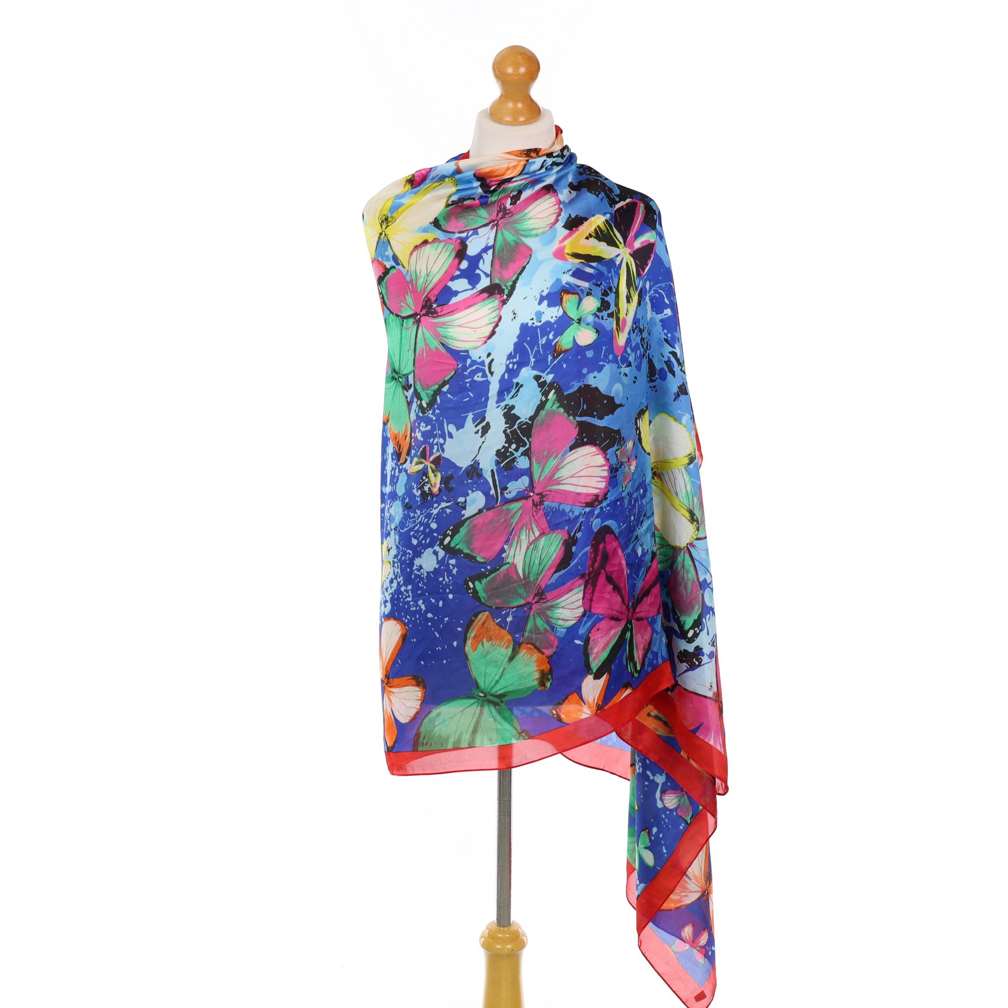 Large Butterfly Colourful Silk Scarf