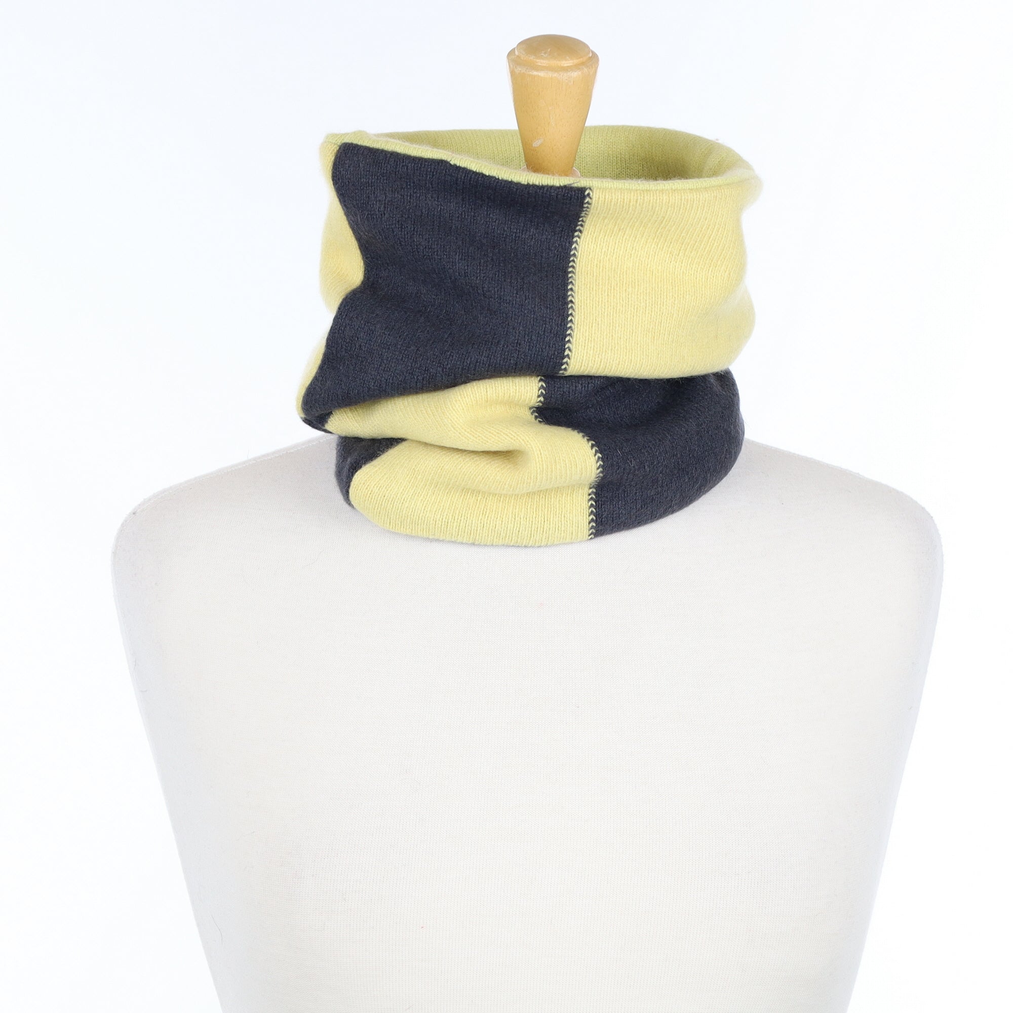 Stone Grey and Yellow Luxury Double Layered Snood