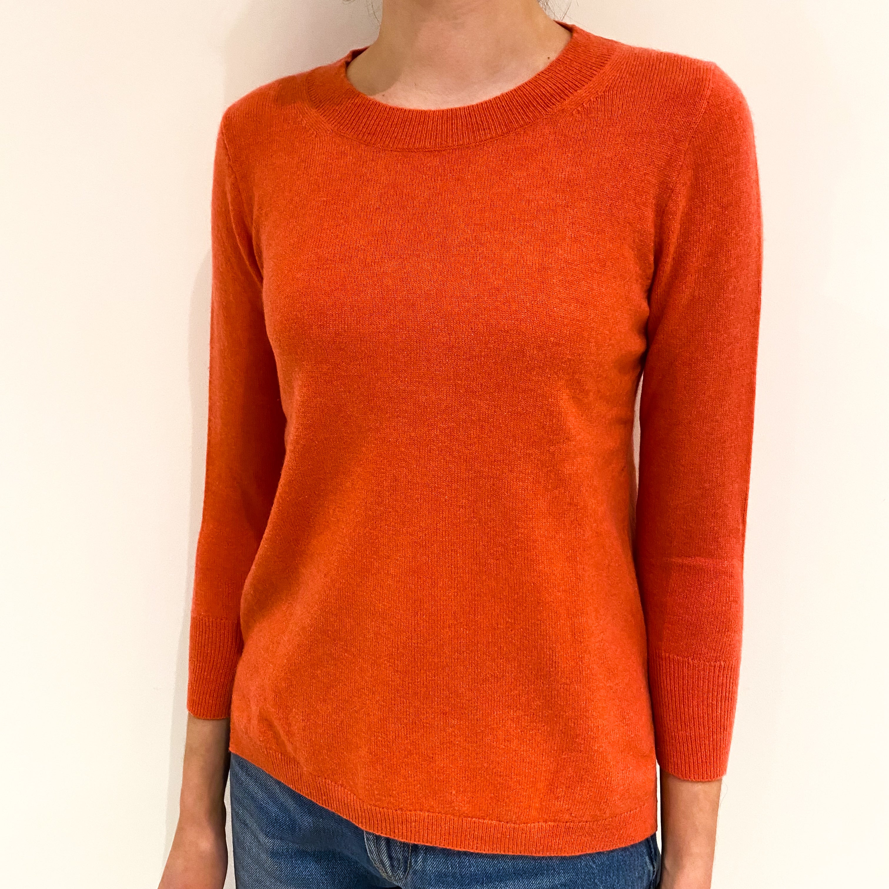 Dark Flamingo Pink Cashmere Crew Neck Jumper Extra Small