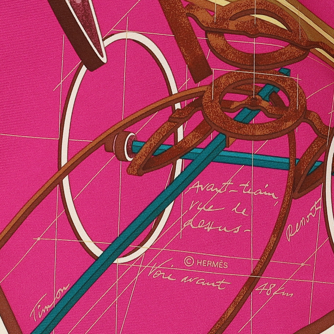 Pristine Hermès Projet de Voiture Silk Scarf