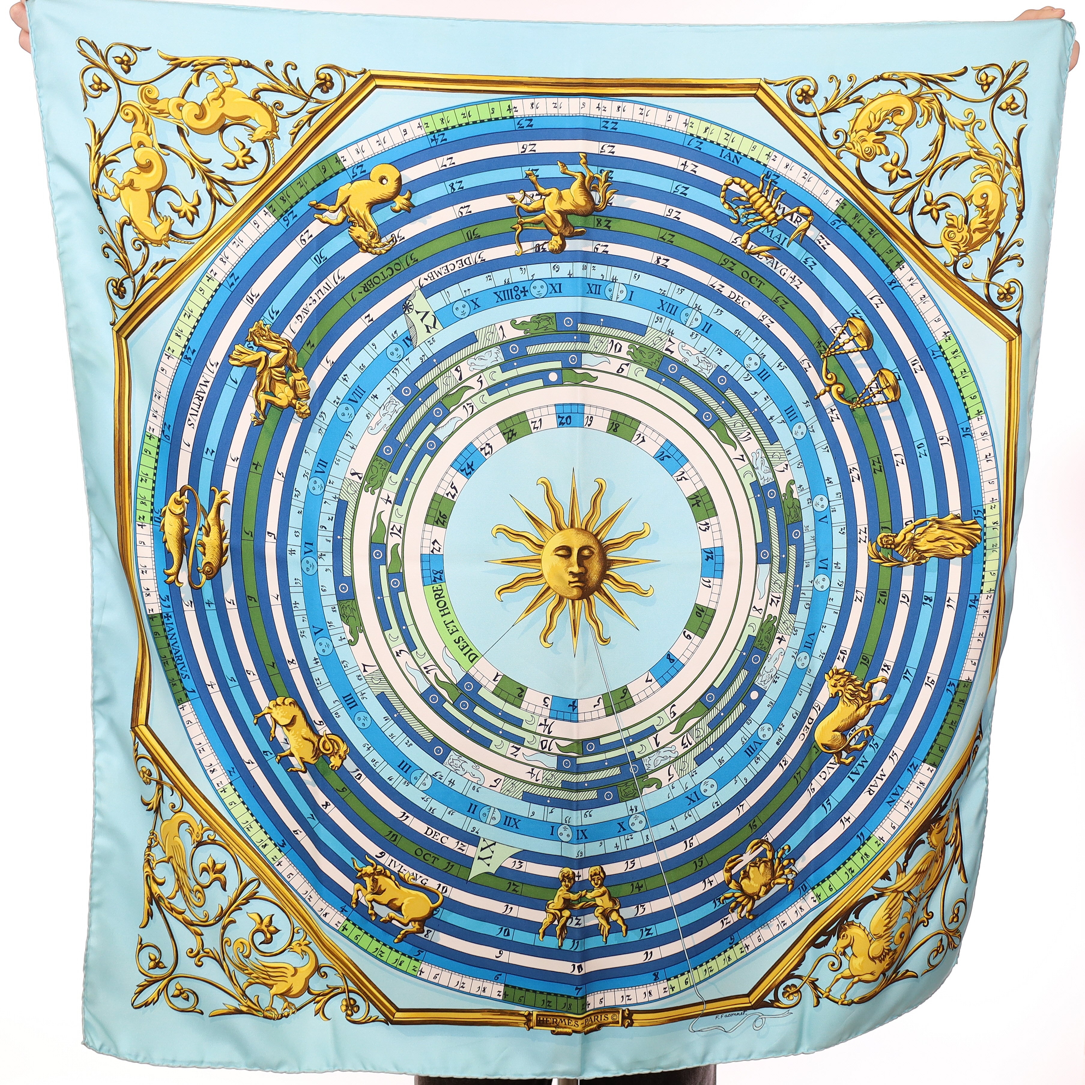 Hermès Dies Et Hore Silk Scarf