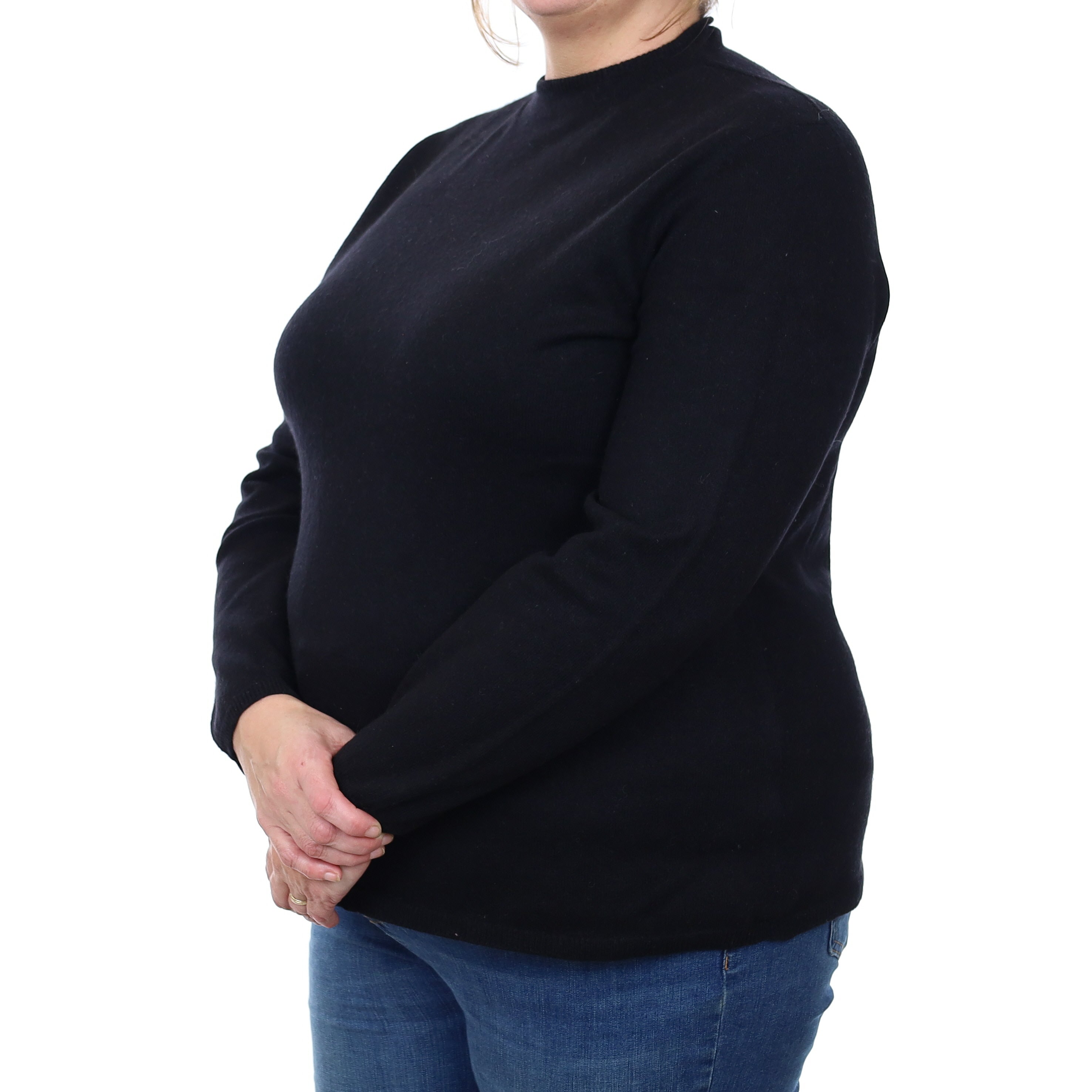 Black Cashmere Crew Neck Jumper Extra Large