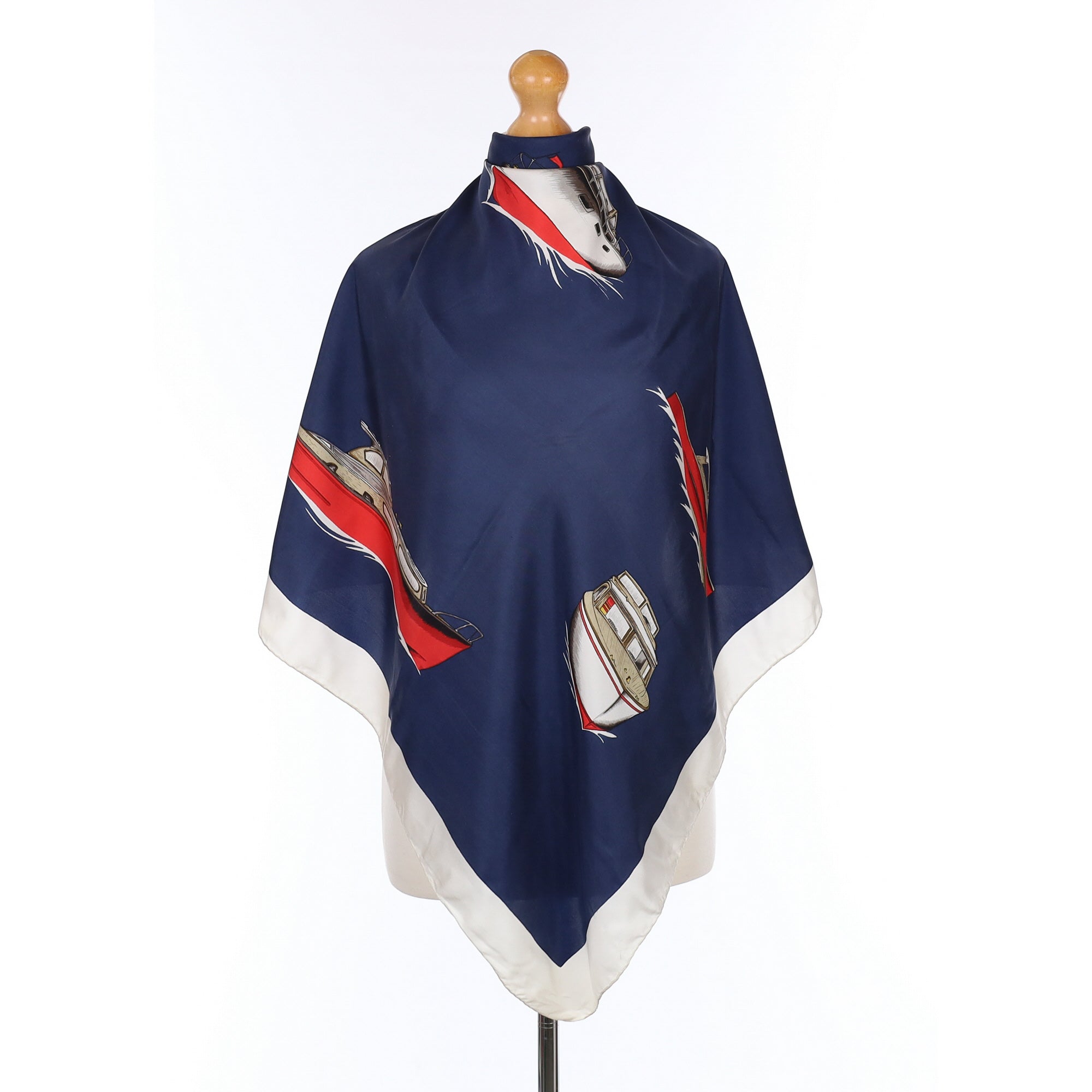 Nautical Boats Vintage Silk Scarf