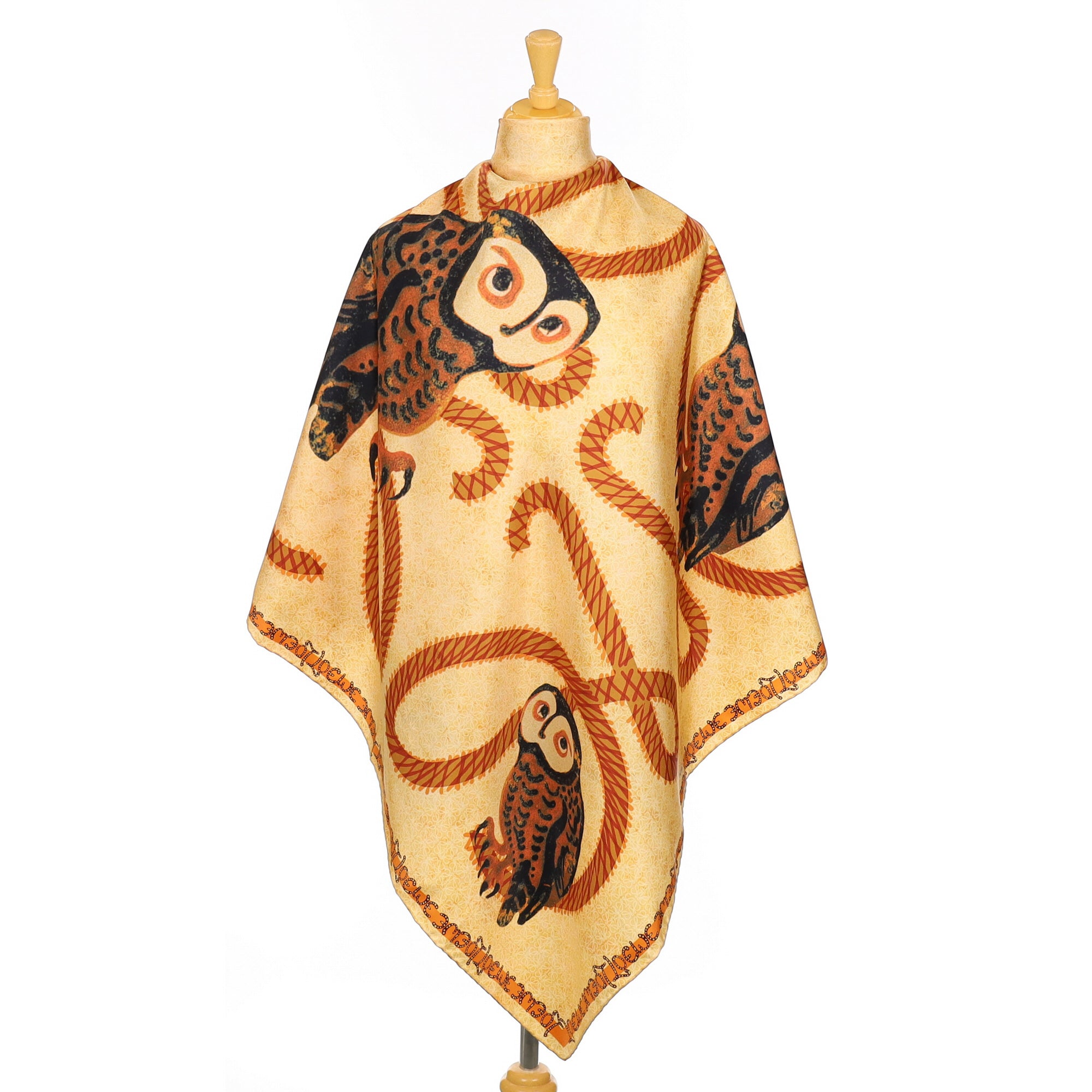 Brand New Loewe Owl Designer Silk Scarf