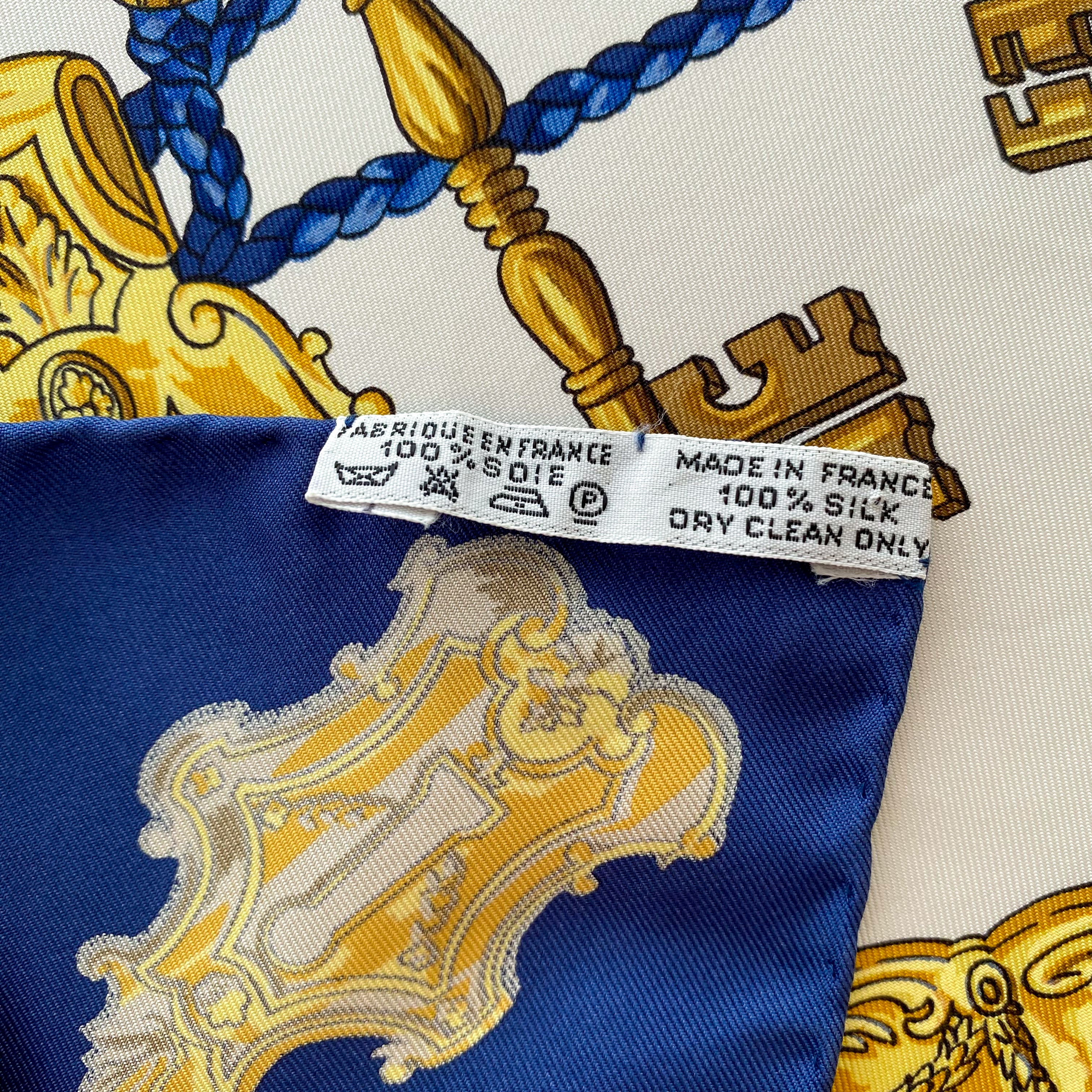 Hermès Les Clefs Vintage Silk Scarf