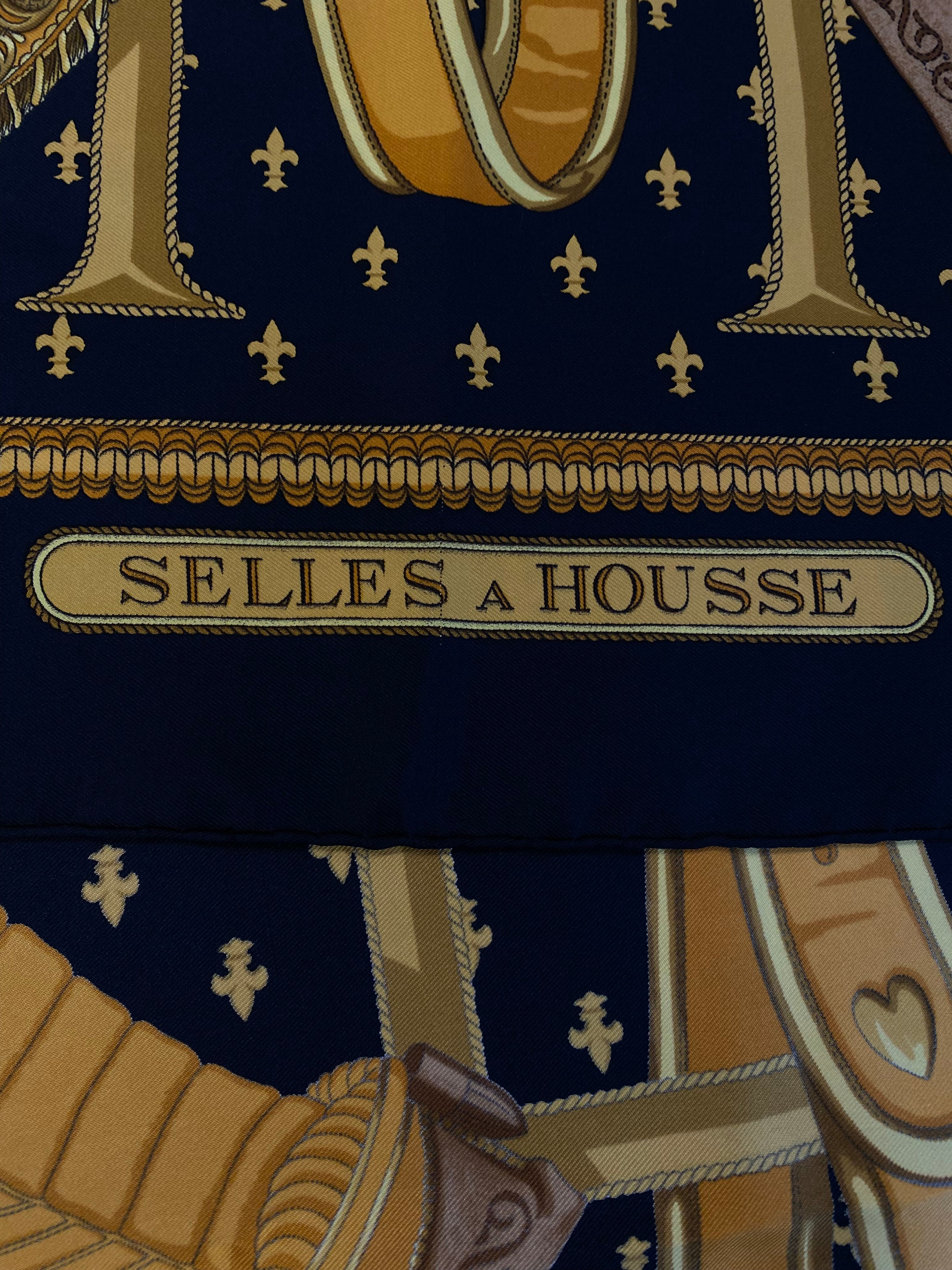 Hermès Selles a Housse Silk Scarf