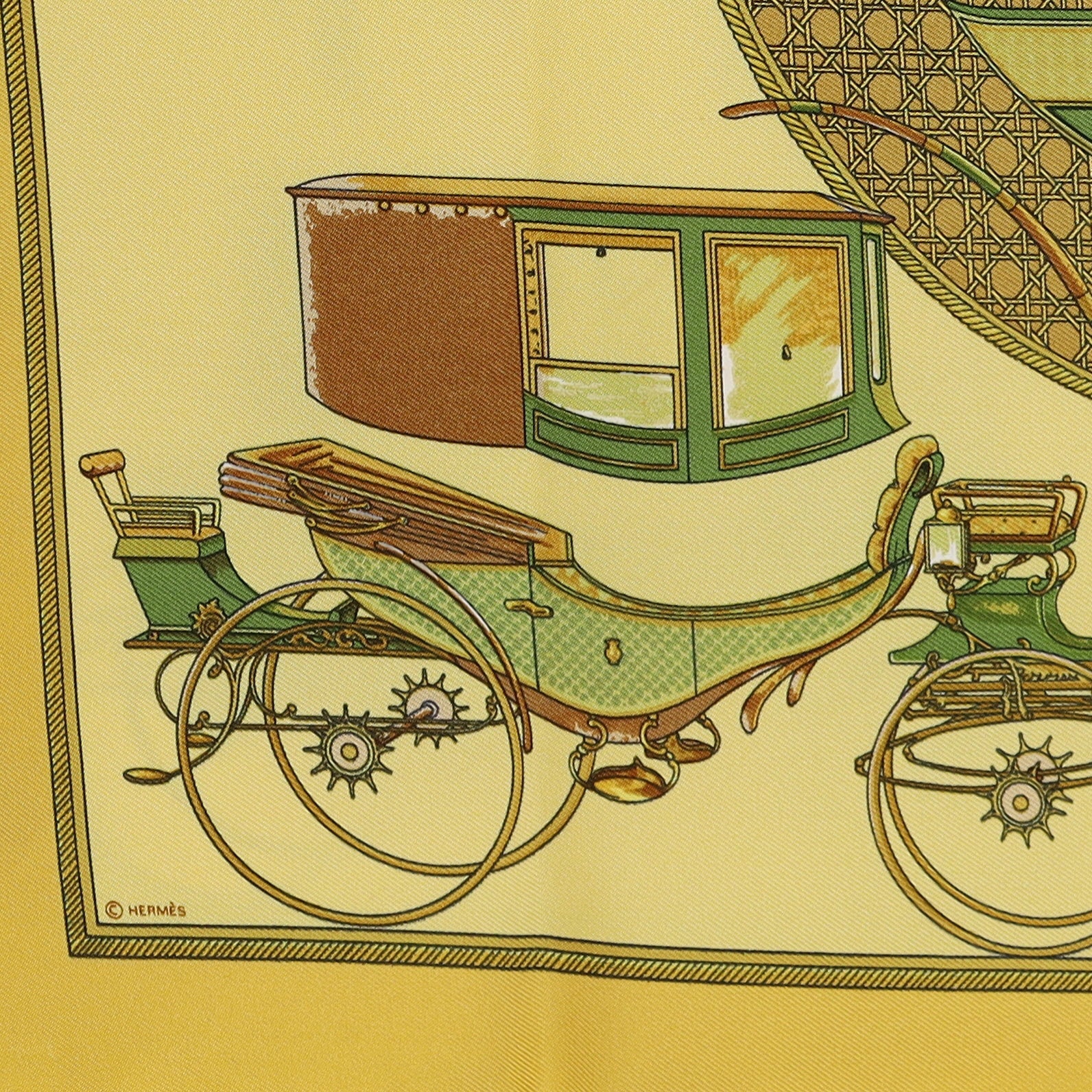 Boxed Hermès Les Voitures a Transformation Silk Scarf