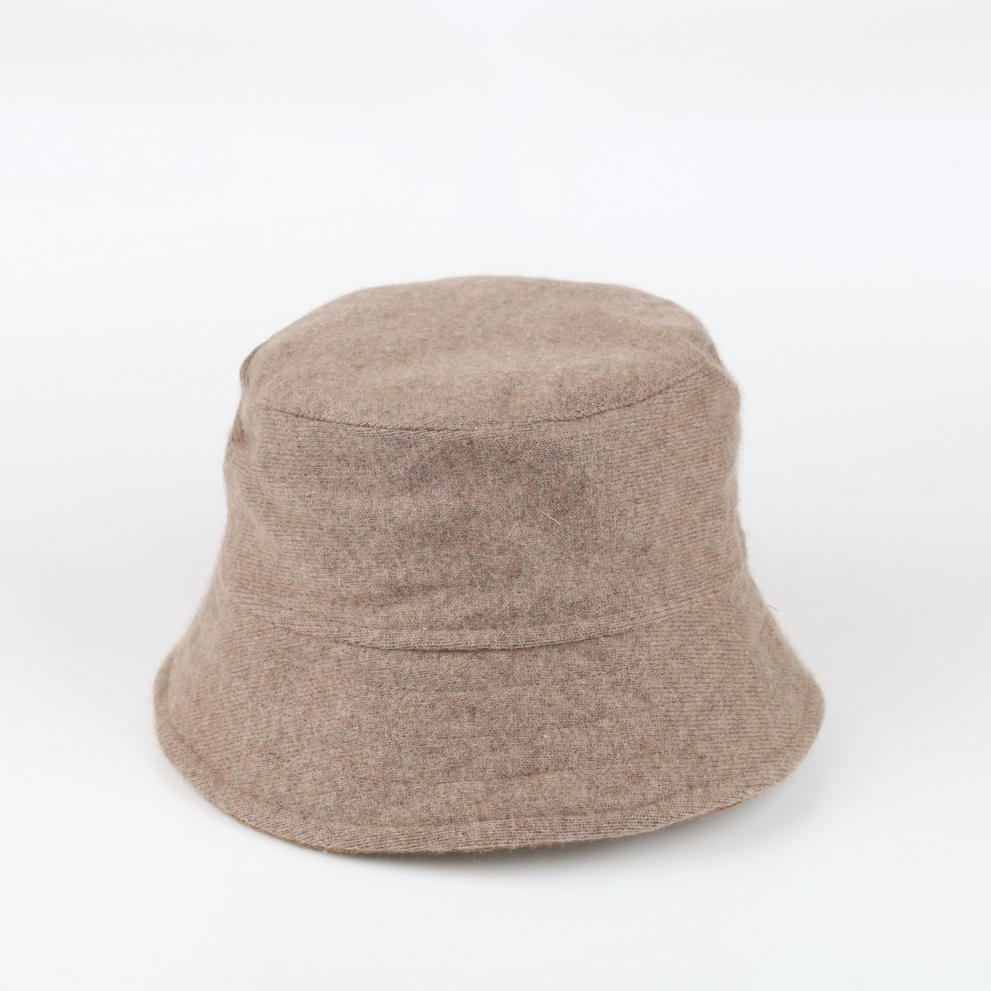 Chocolate Brown and Mocha Cashmere Reversible Bucket Hat Small