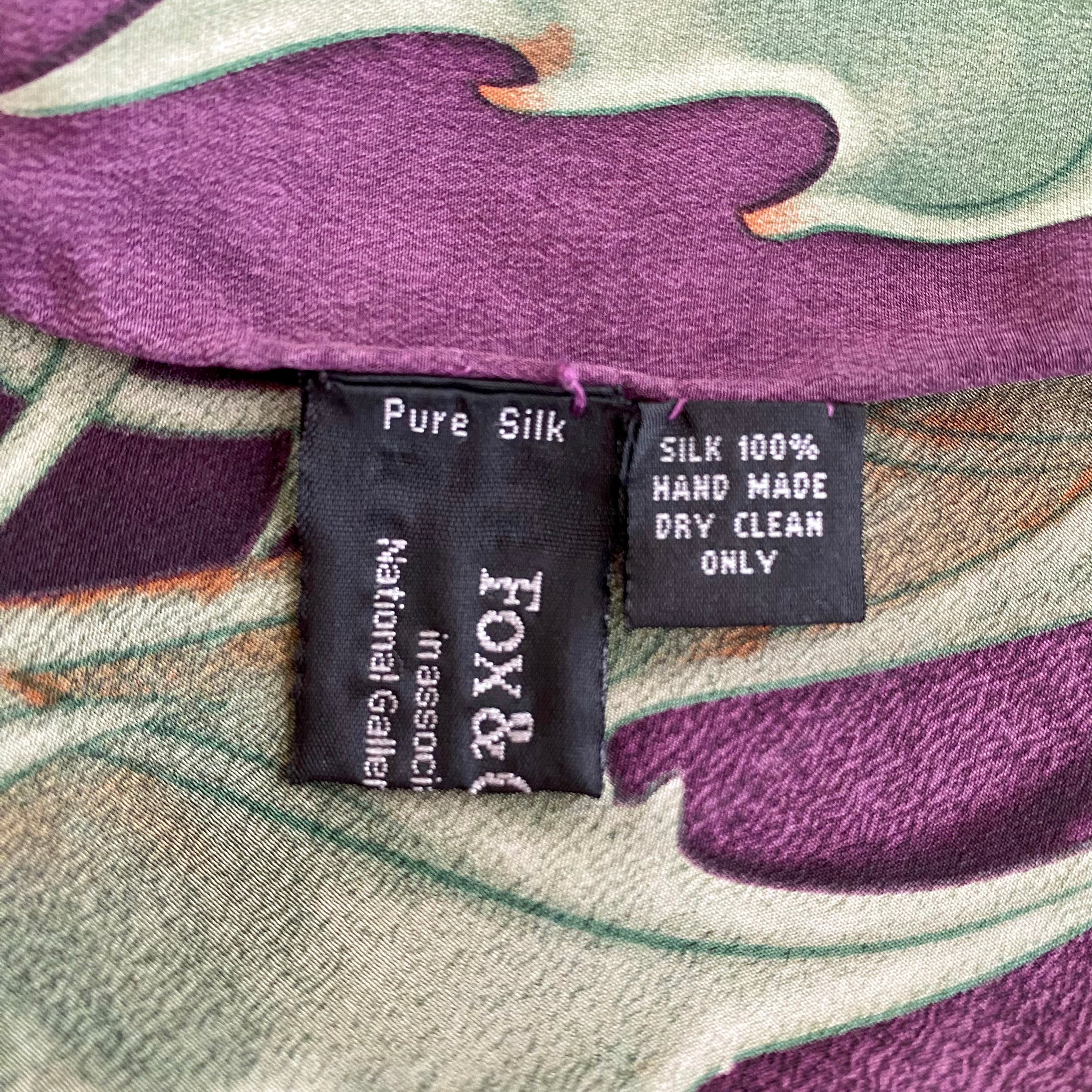 Thistle Pattern Long Silk Scarf