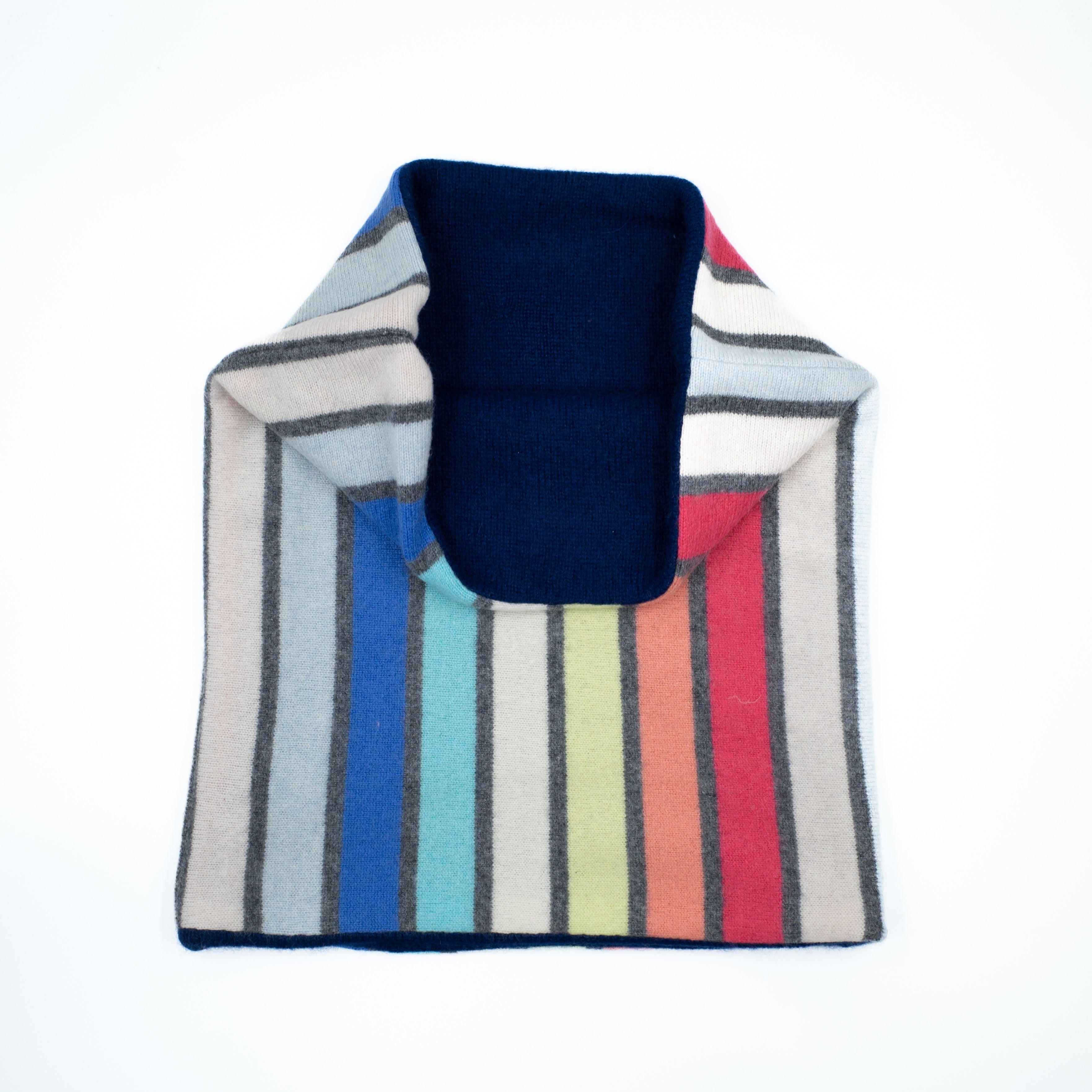 Multicoloured Striped Luxury Double Layered Snood