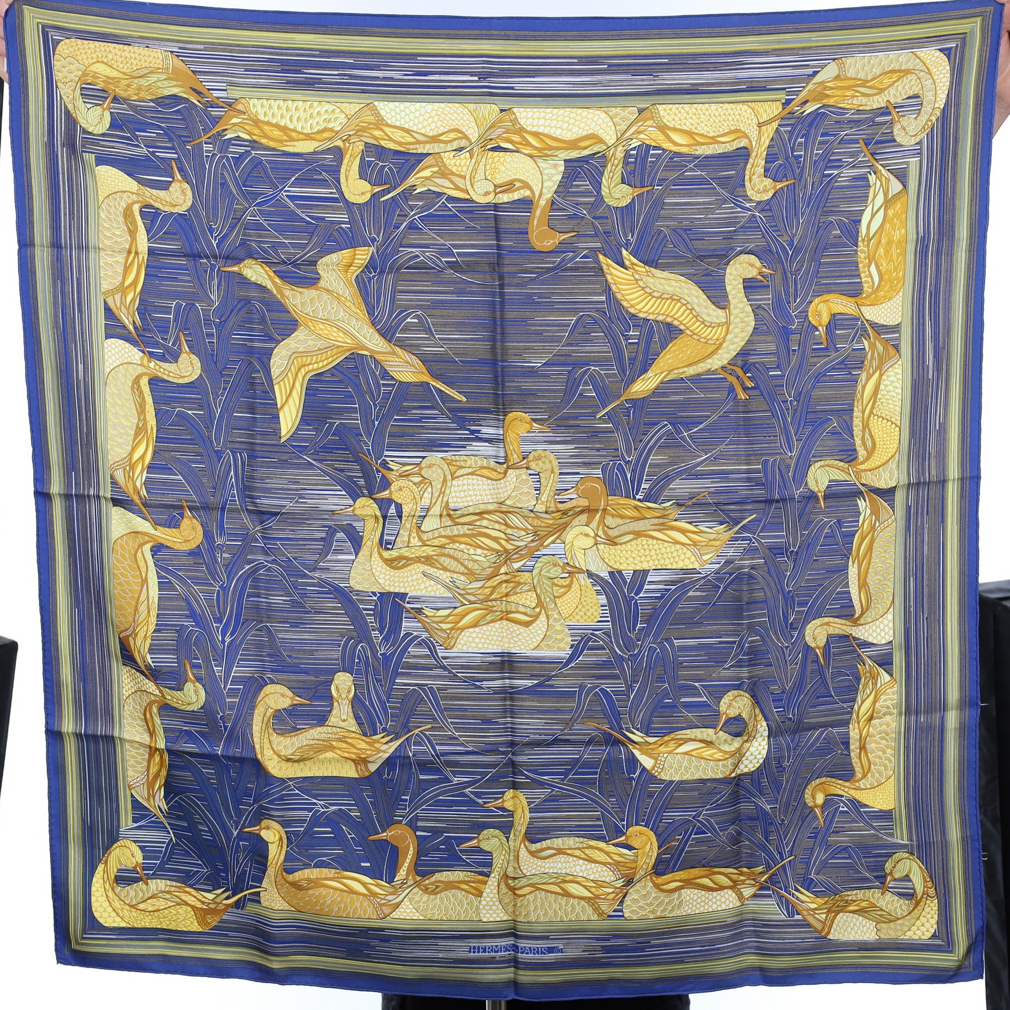 Pristine Hermès La Mare aux Canards Silk Scarf