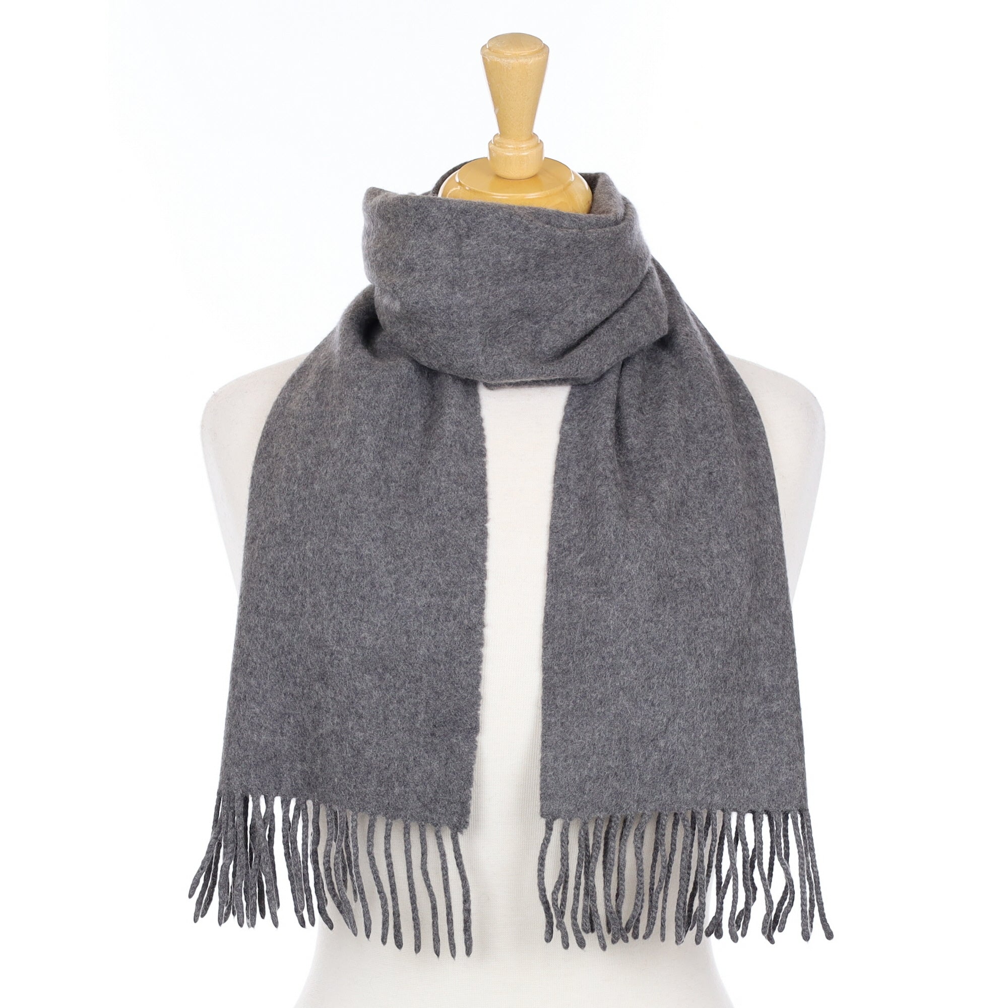 Ash Grey Woven Cashmere Scarf