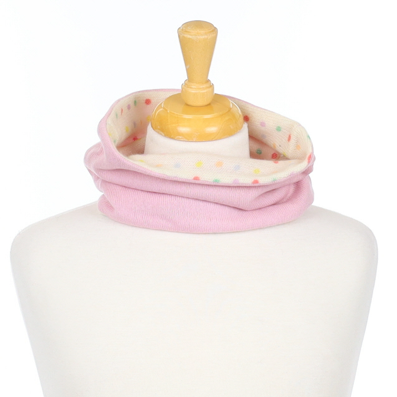 Mauve Pink and Cream Spotty Neck Warmer