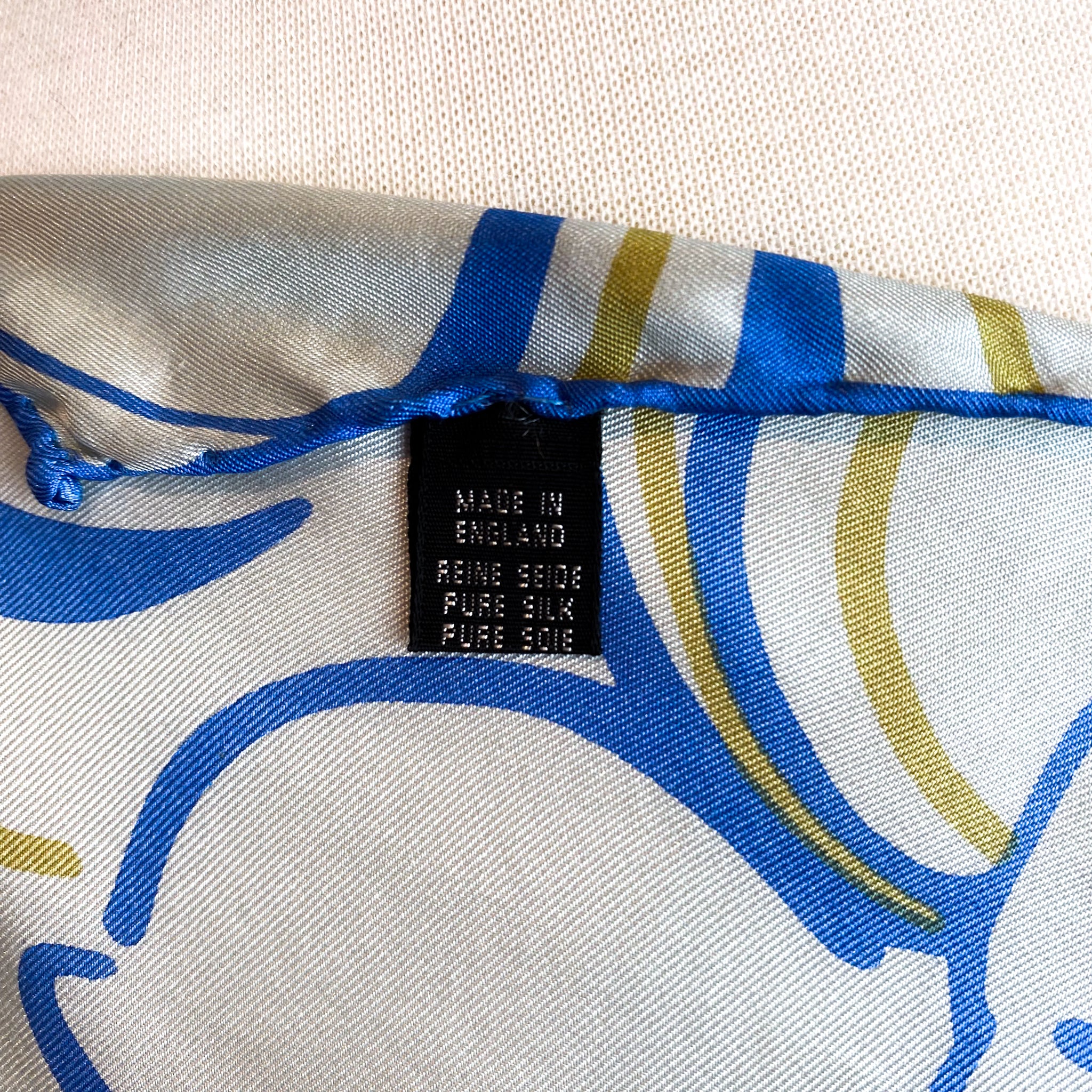 1970s Richard Allan Abstract Floral Vintage Silk Scarf