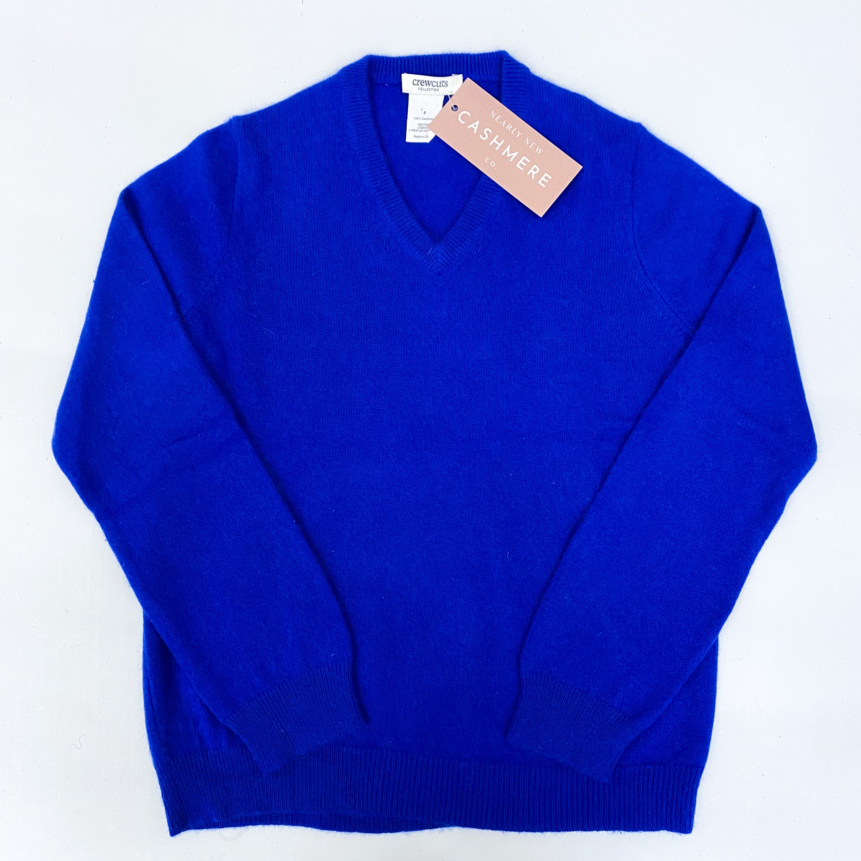 Children’s Admiral Blue Cashmere Crew Neck Jumper Age 8