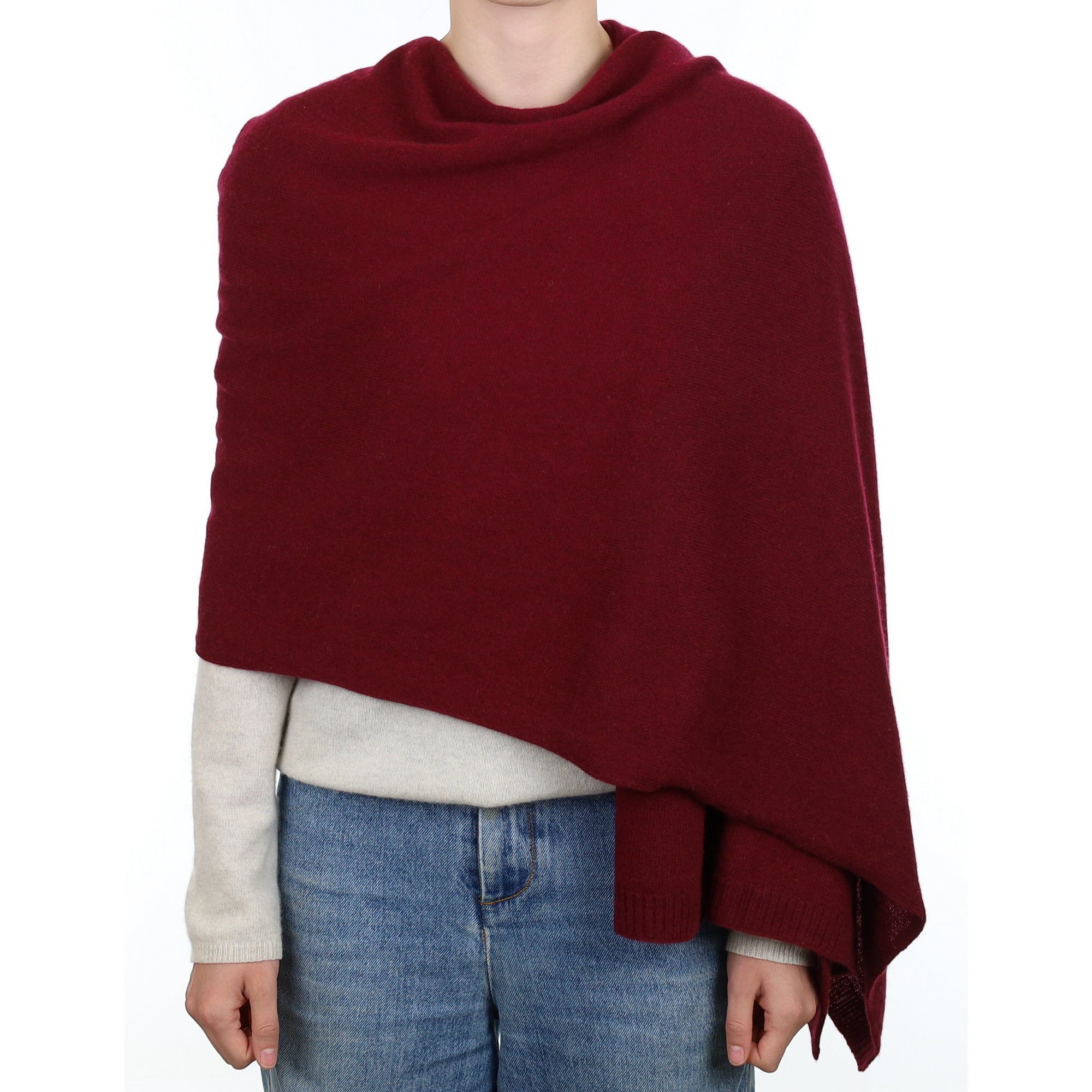 Brand New Rich Wine Recycled Cashmere Wrap