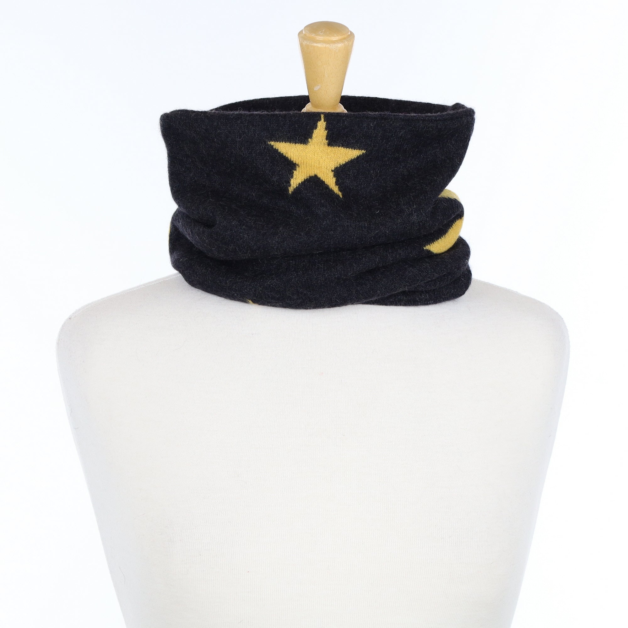 Yellow Star and Slate Luxury Double Layered Snood