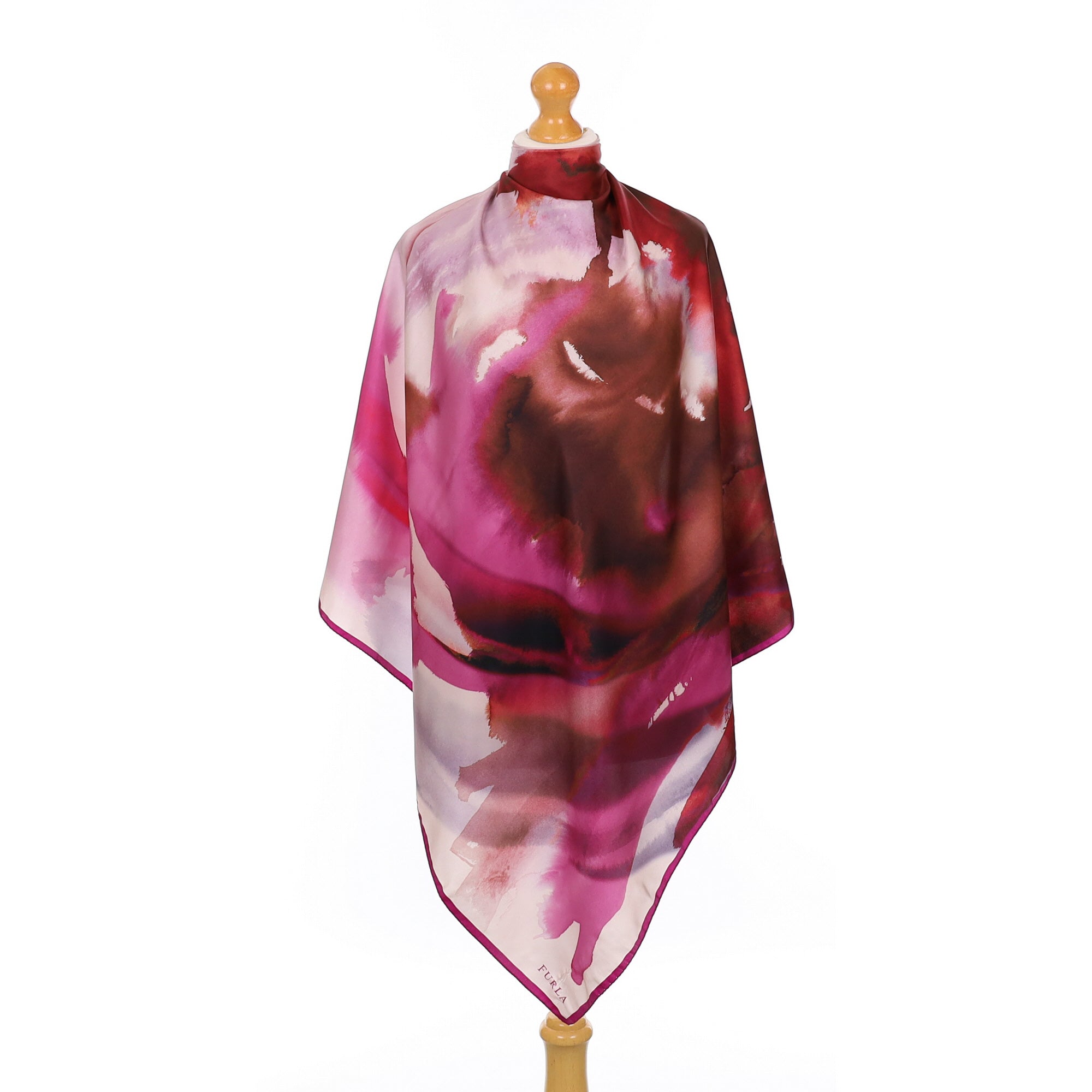 Pink Abstract Italian Silk Scarf