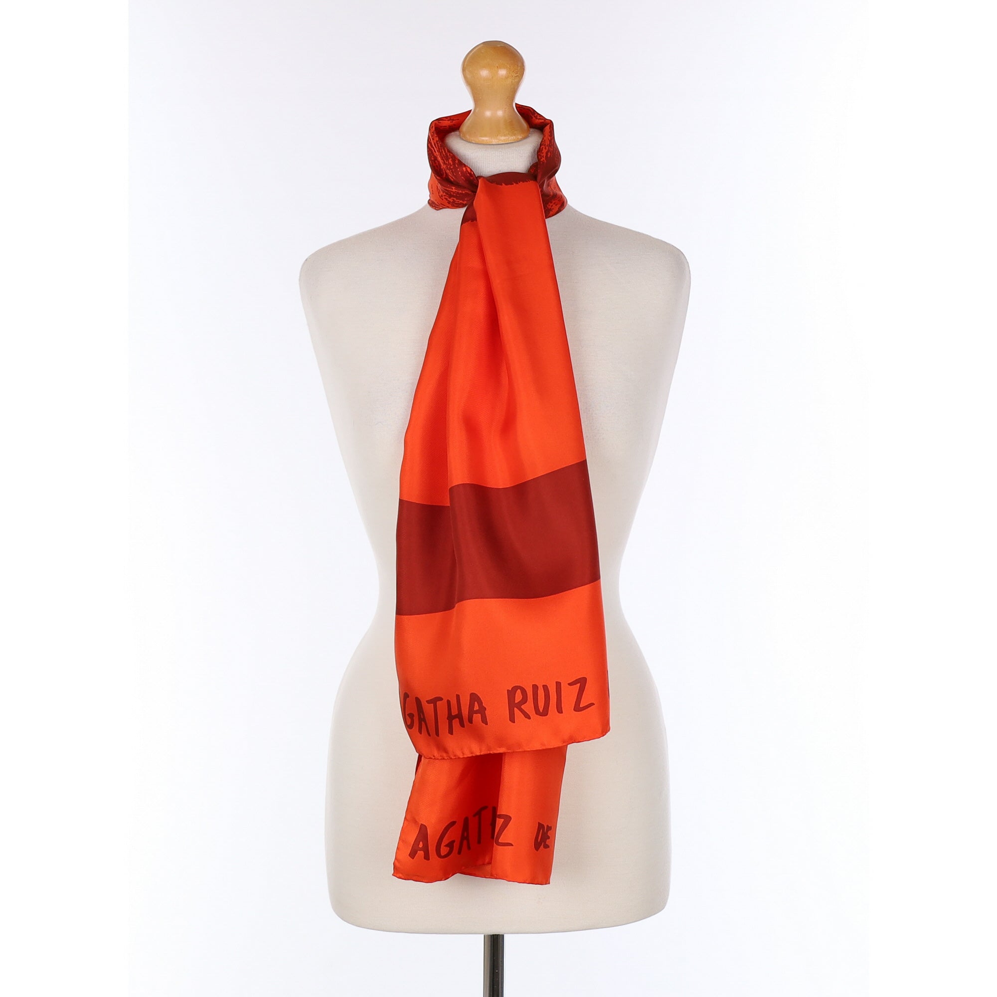 Agatha Ruiz De La Prada Red Silk Scarf