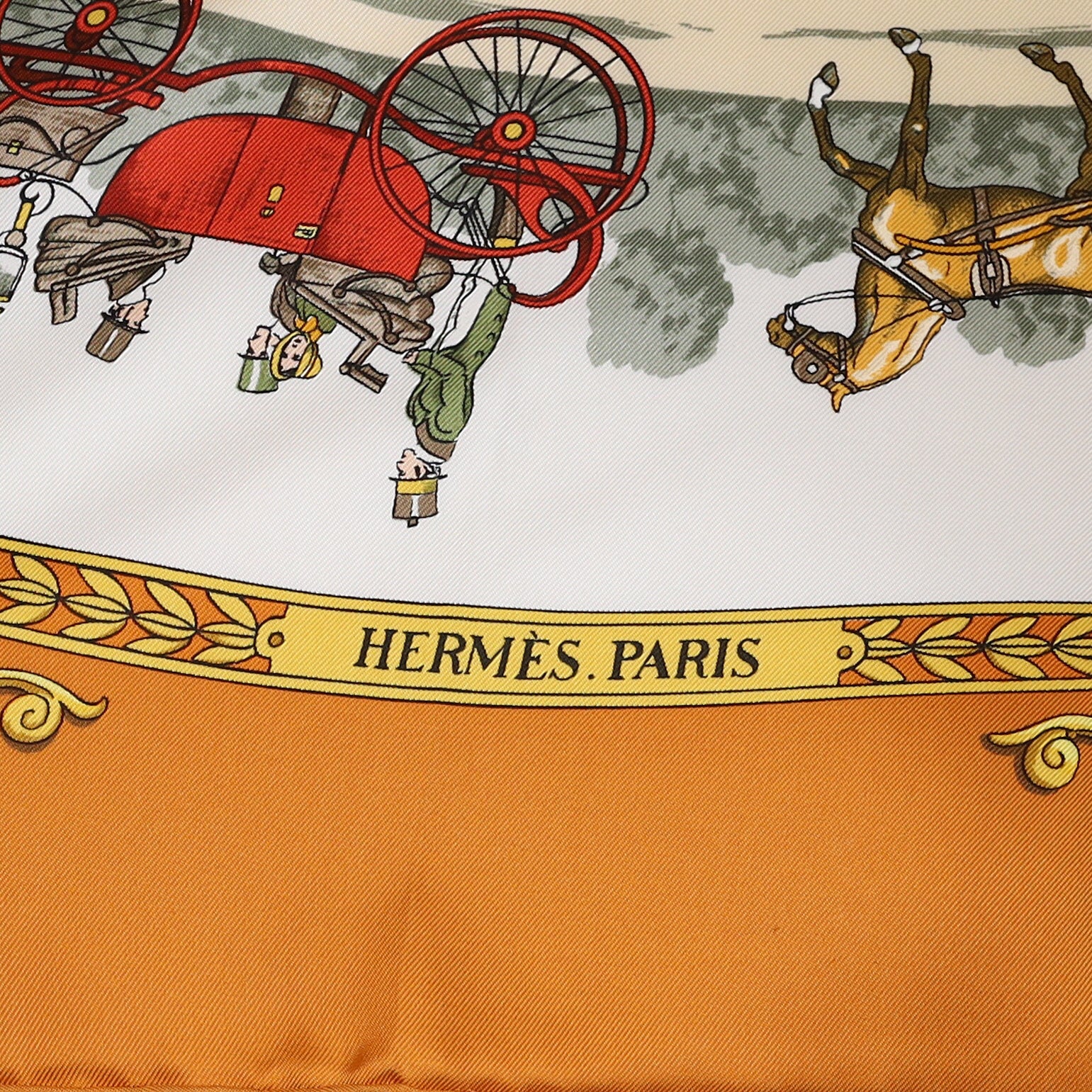 Boxed Hermès La Promenade de Longchamps Silk Scarf