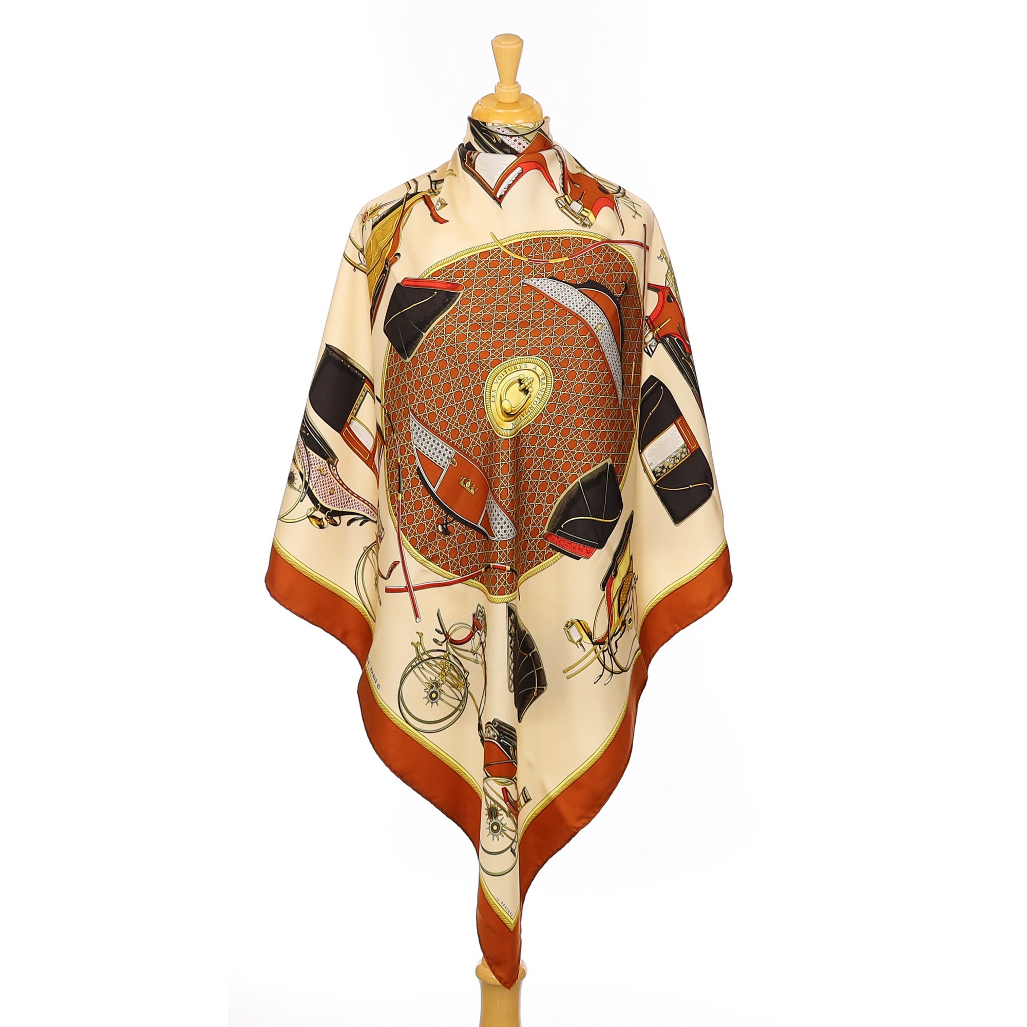Pristine Hermès Les Voitures Transformation Silk Scarf