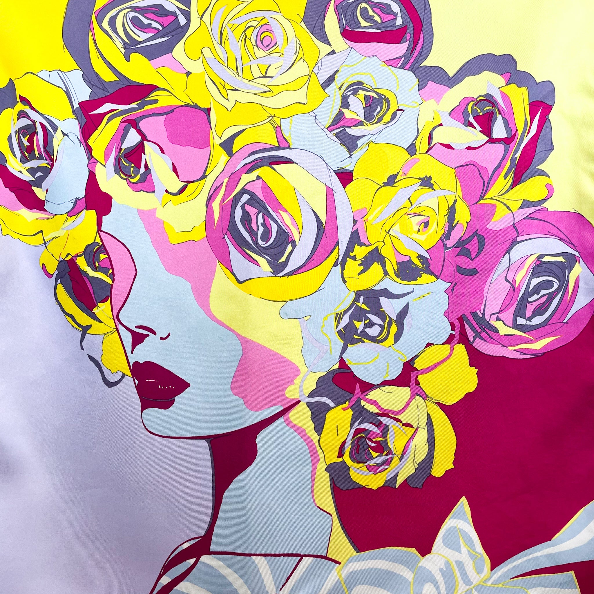 Christian Dior Floral Lady Designer Silk Scarf