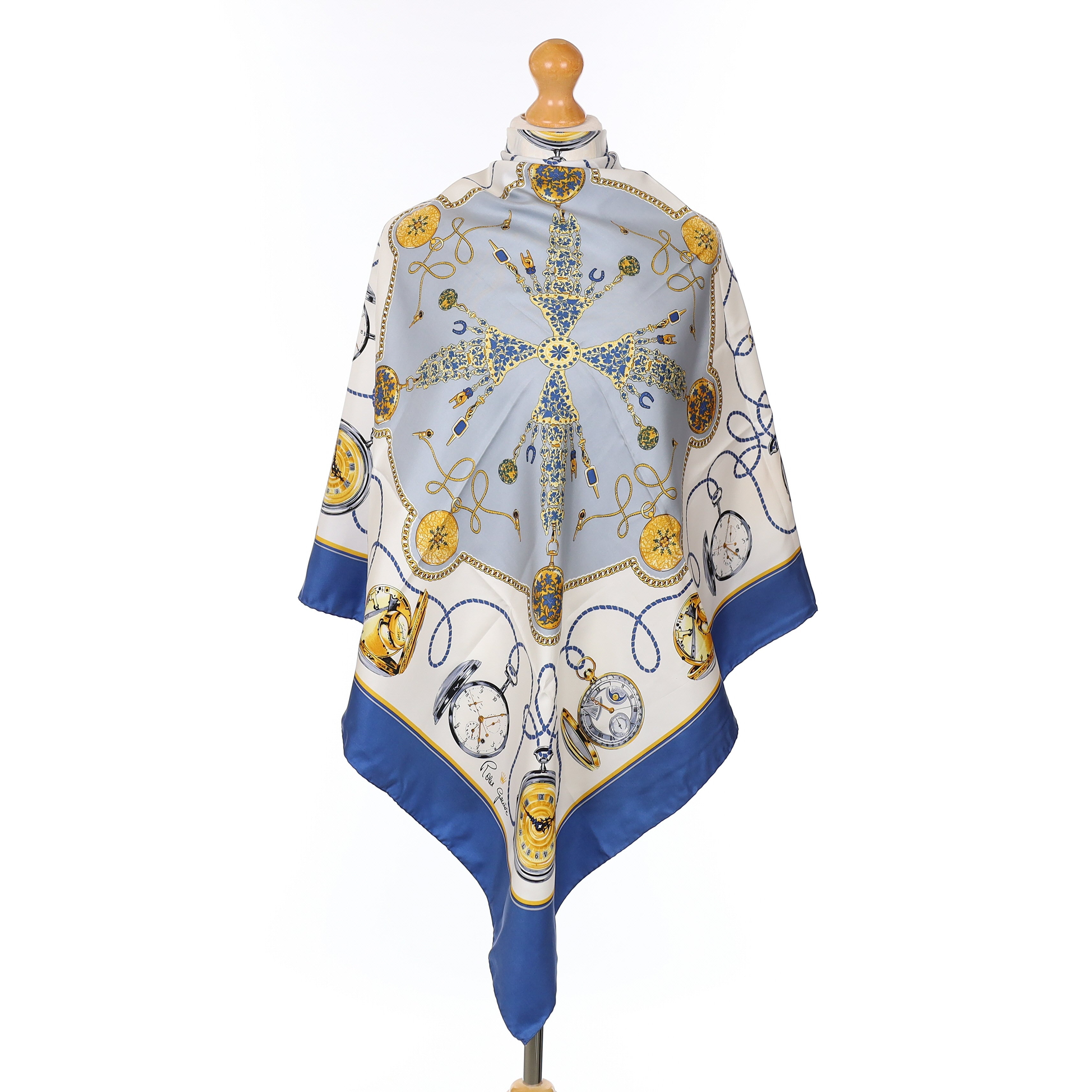 Brand New Rolex Blue Pocket Watch Silk Scarf