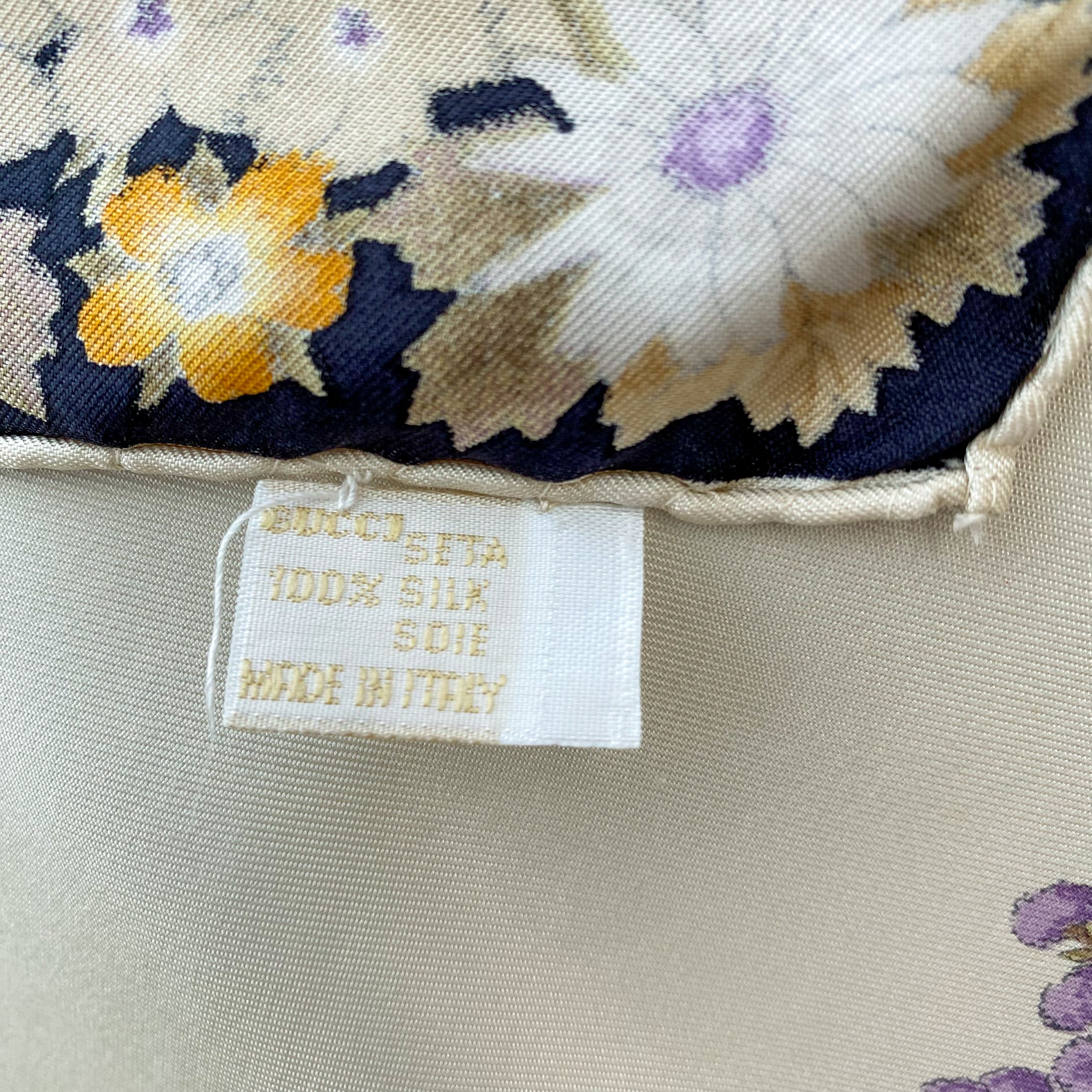 Gucci Floral Designer Silk Scarf