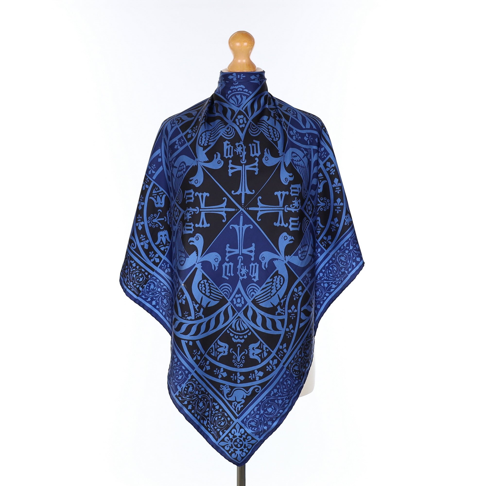 Beckford Silk Navy Gothic Style Silk Scarf