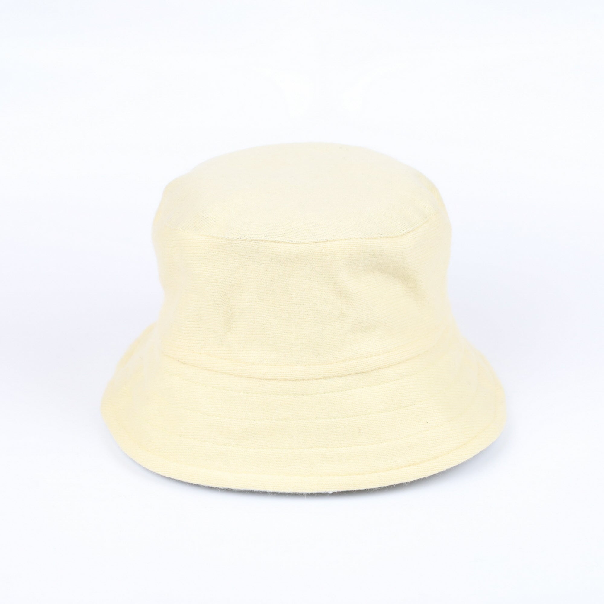Sky Blue and Lemon Reversible Cashmere Bucket Hat Small