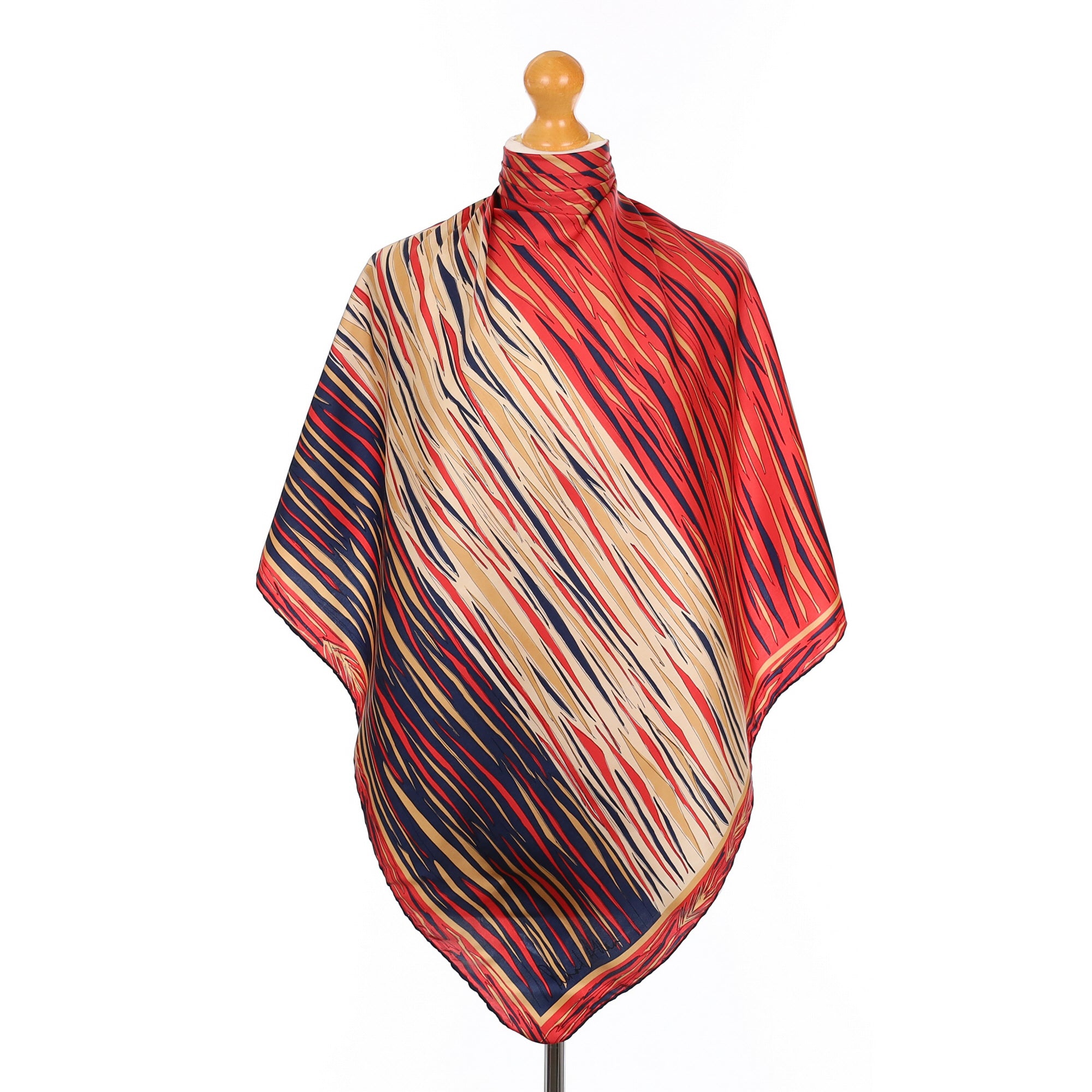 1970’s Richard Allan Navy & Red Vintage Silk Scarf